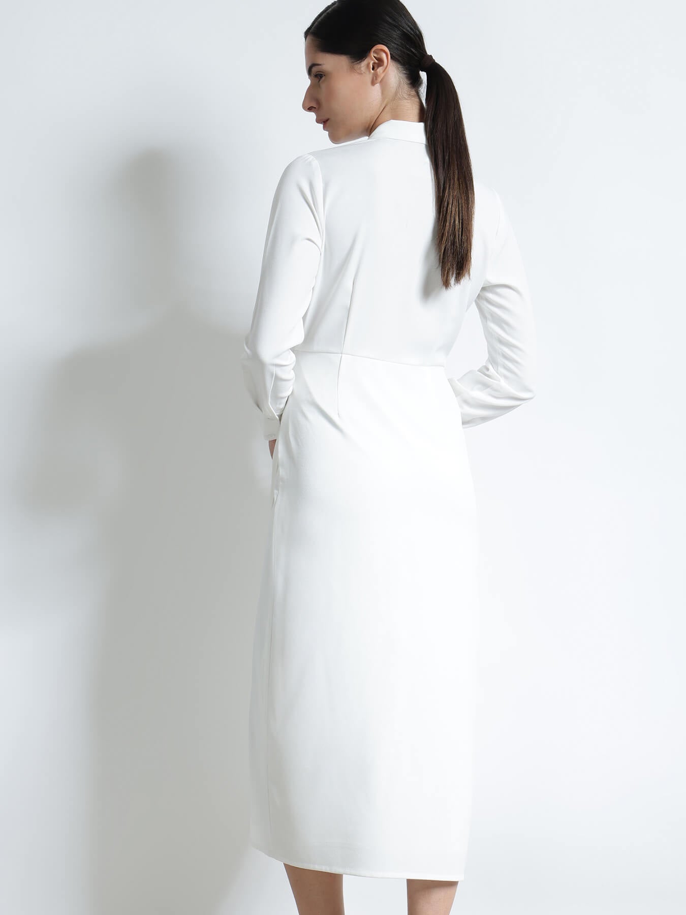 Sheath Midi Dress - White