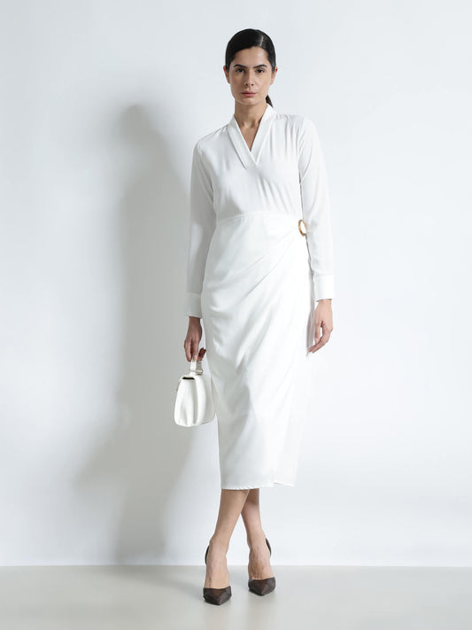 Sheath Midi Dress - White