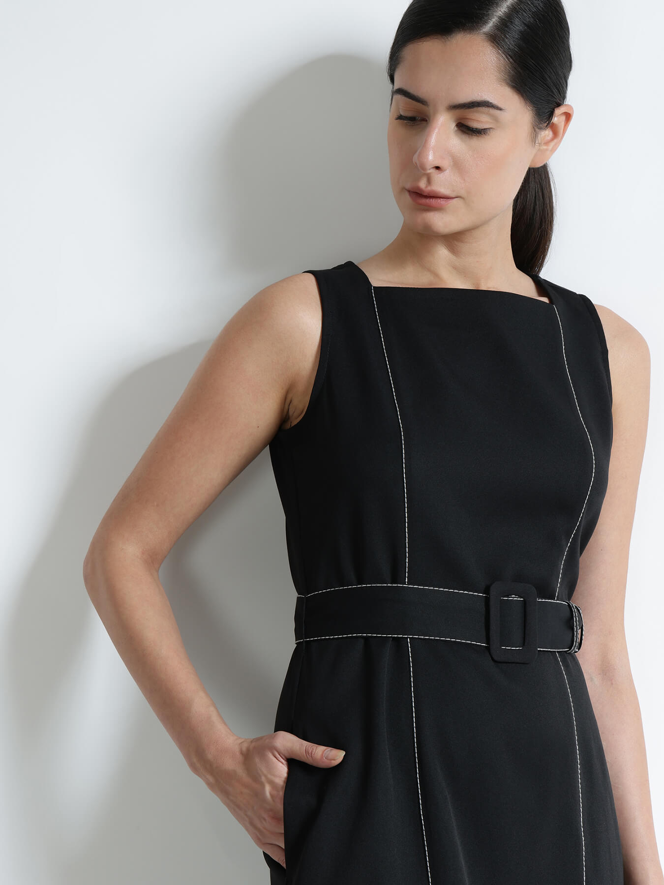 Shift Midi Dress - Black