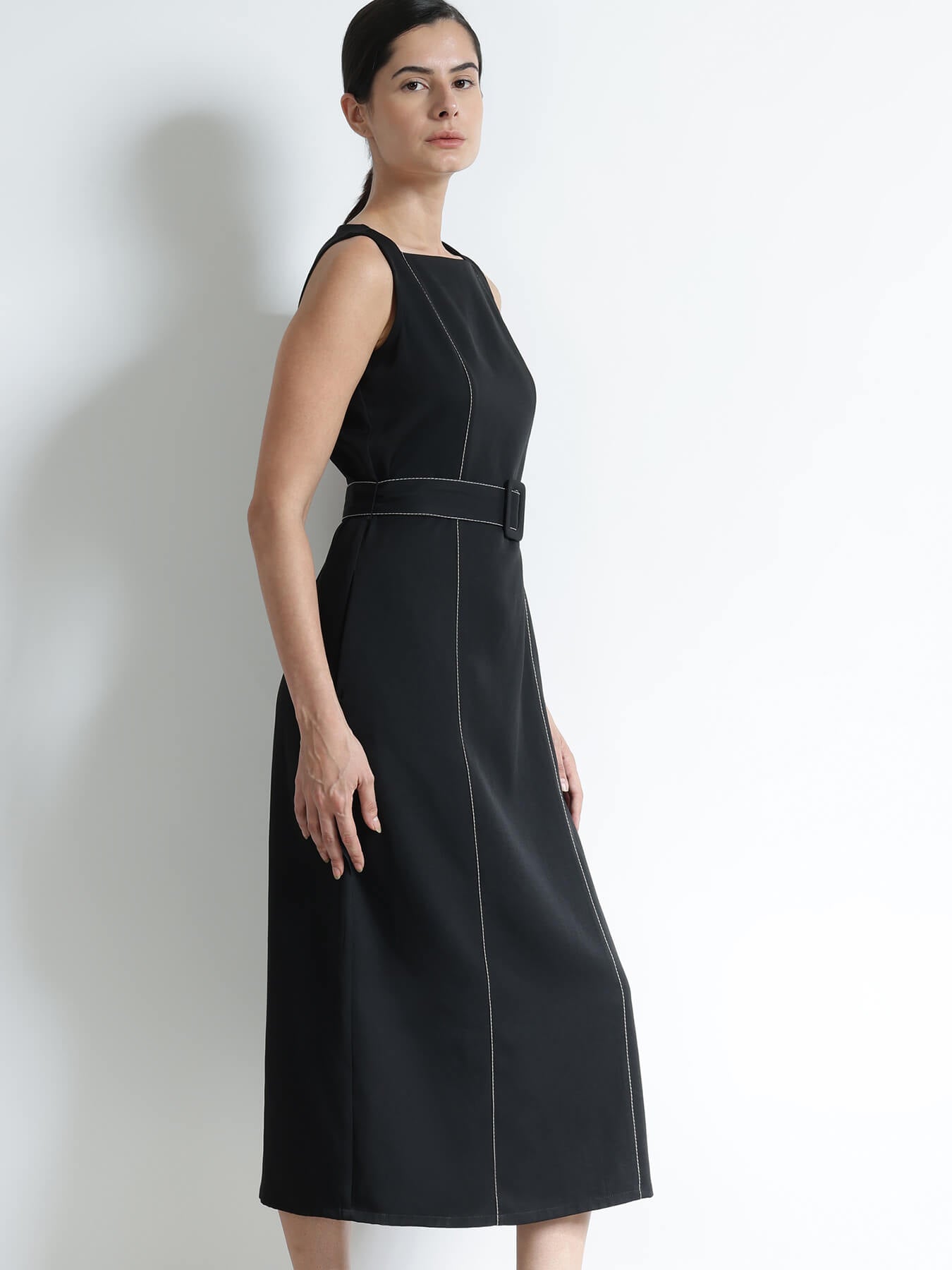 Shift Midi Dress - Black