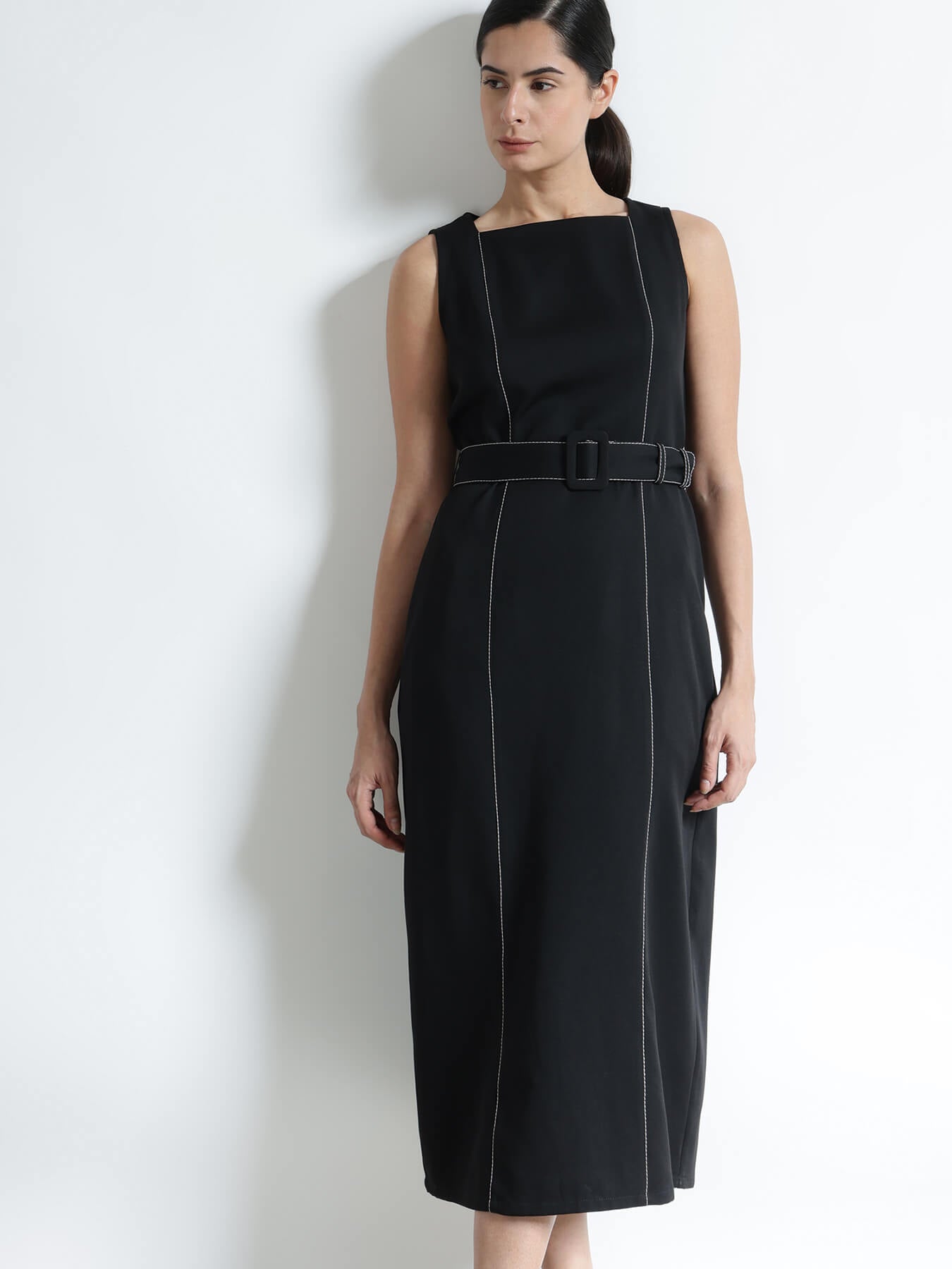 Shift Midi Dress - Black
