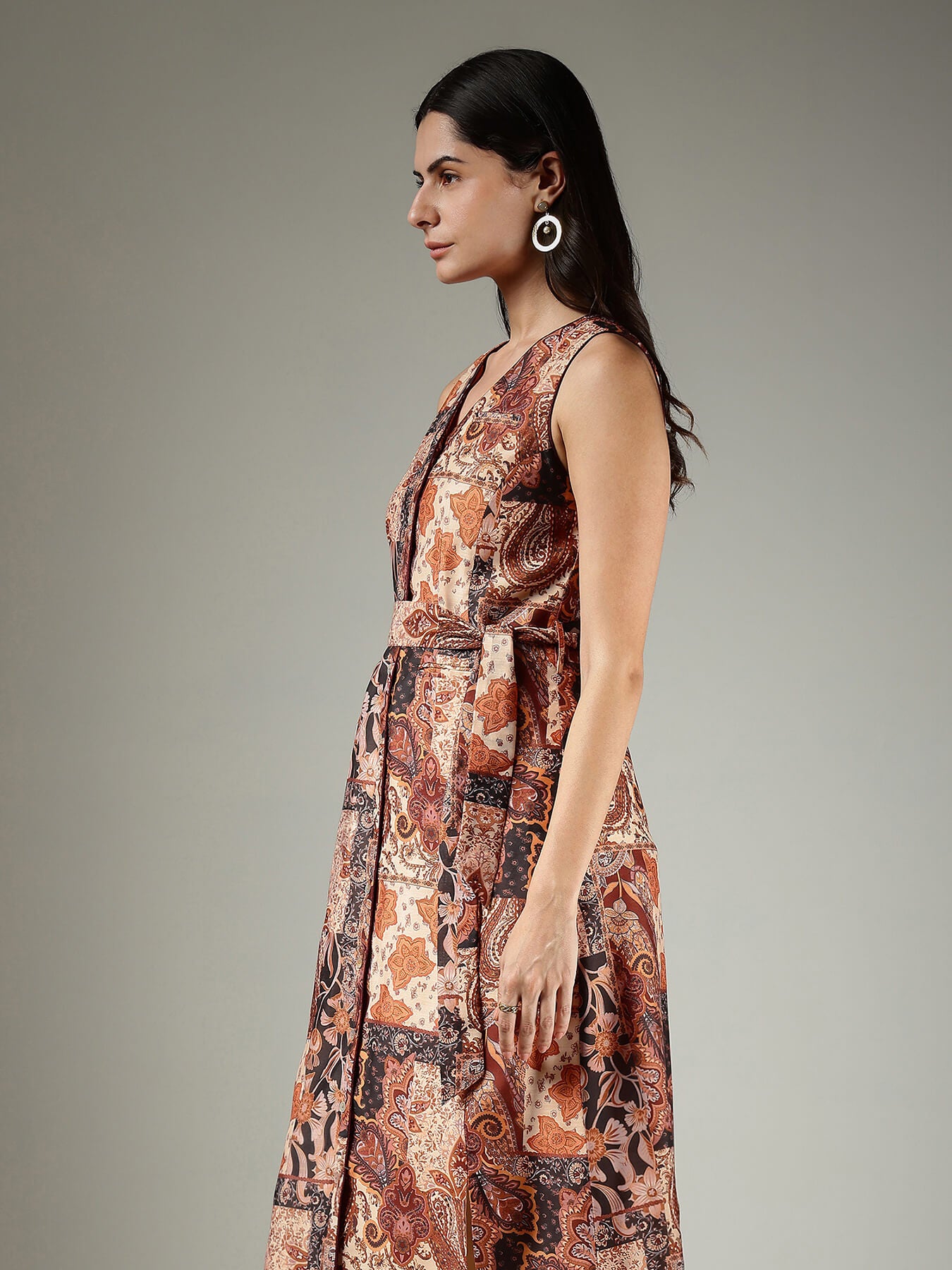A-Line Midi Dress - Beige