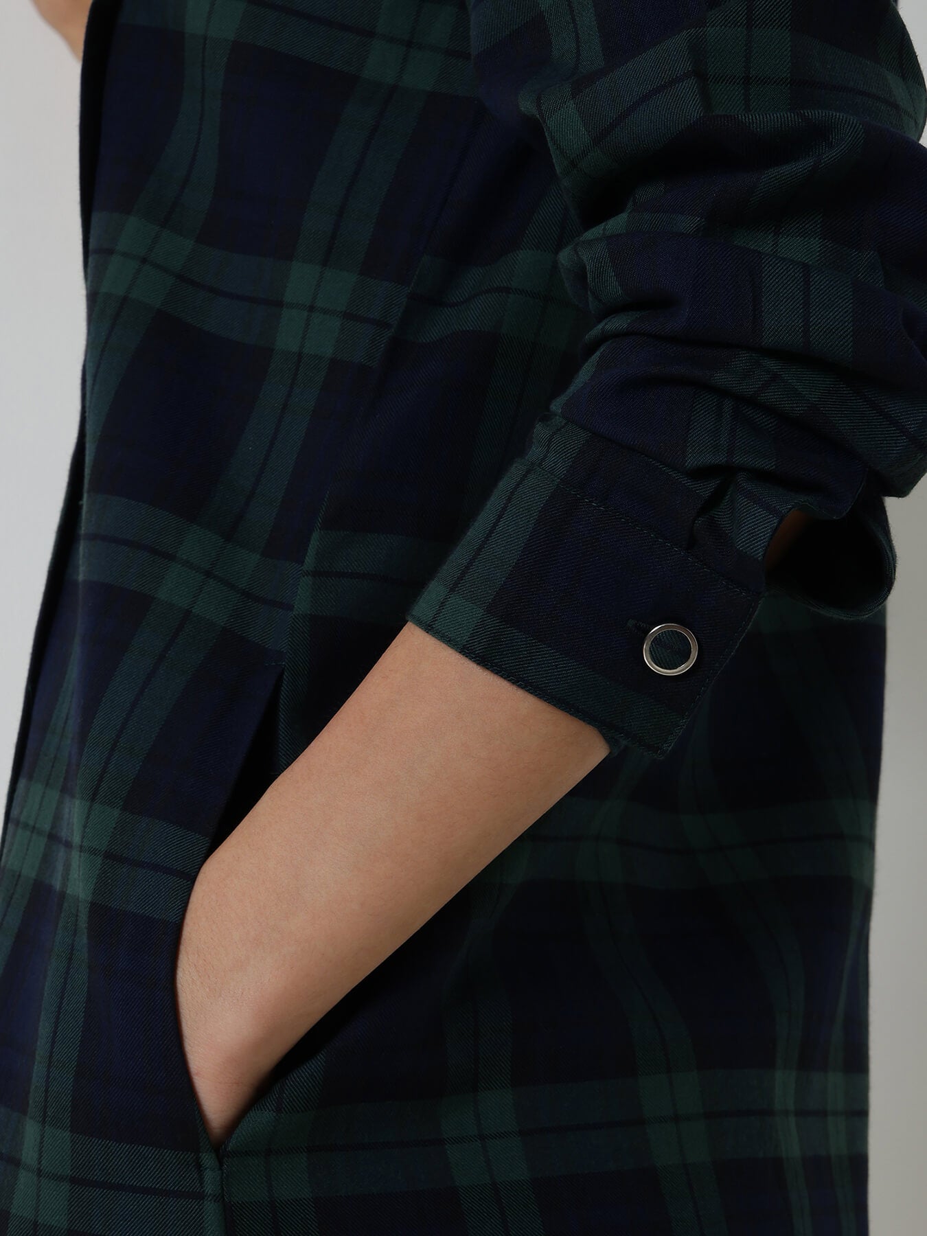 Cotton Checkered Shift Dress - Blue