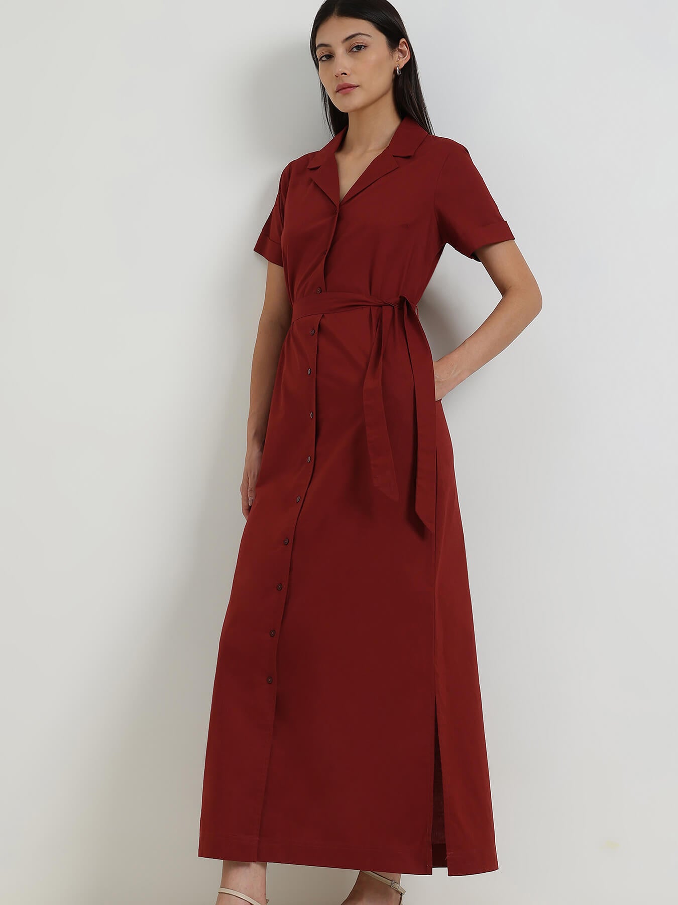 Shift Maxi Dress - Maroon