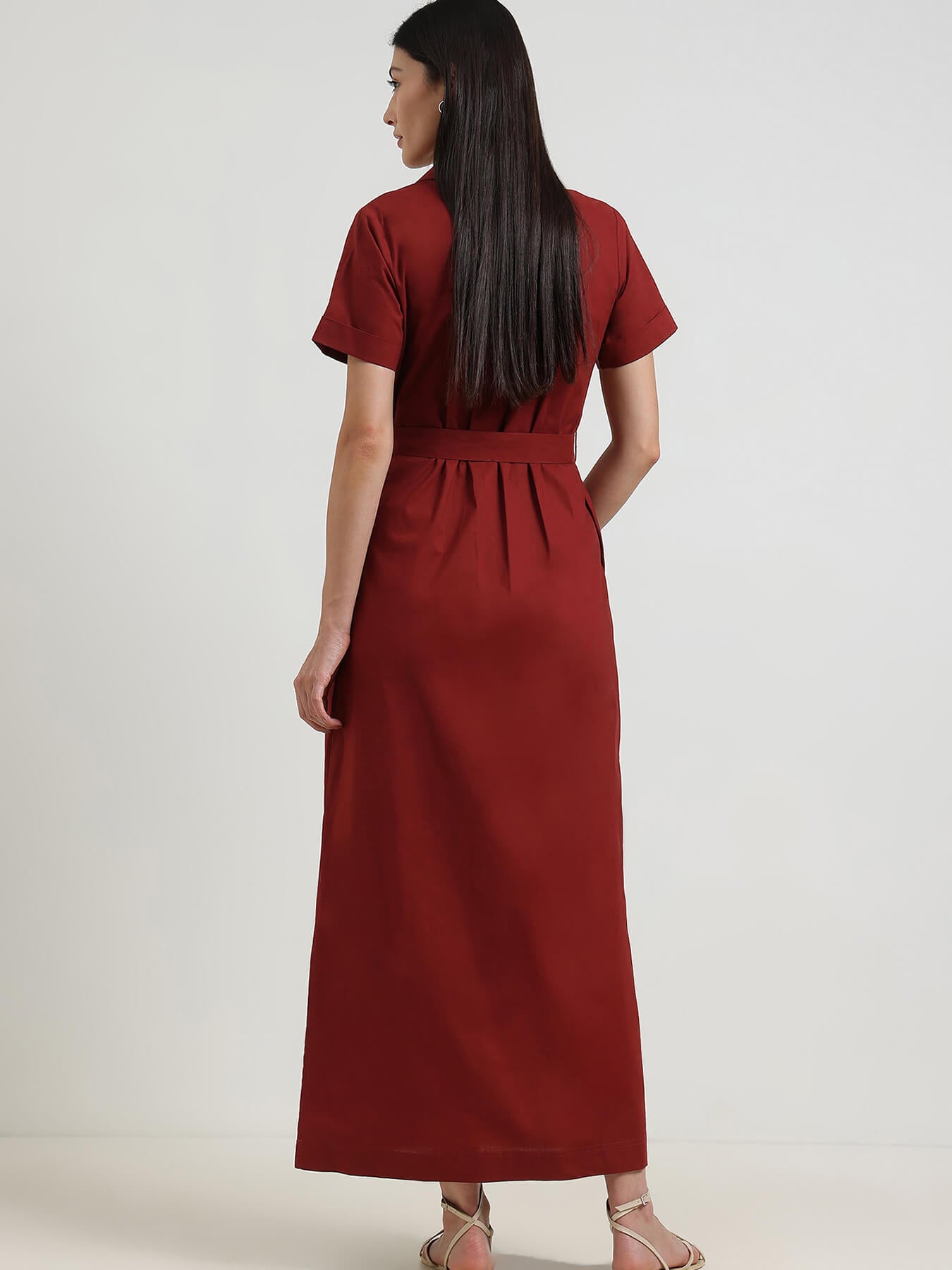 Shift Maxi Dress - Maroon