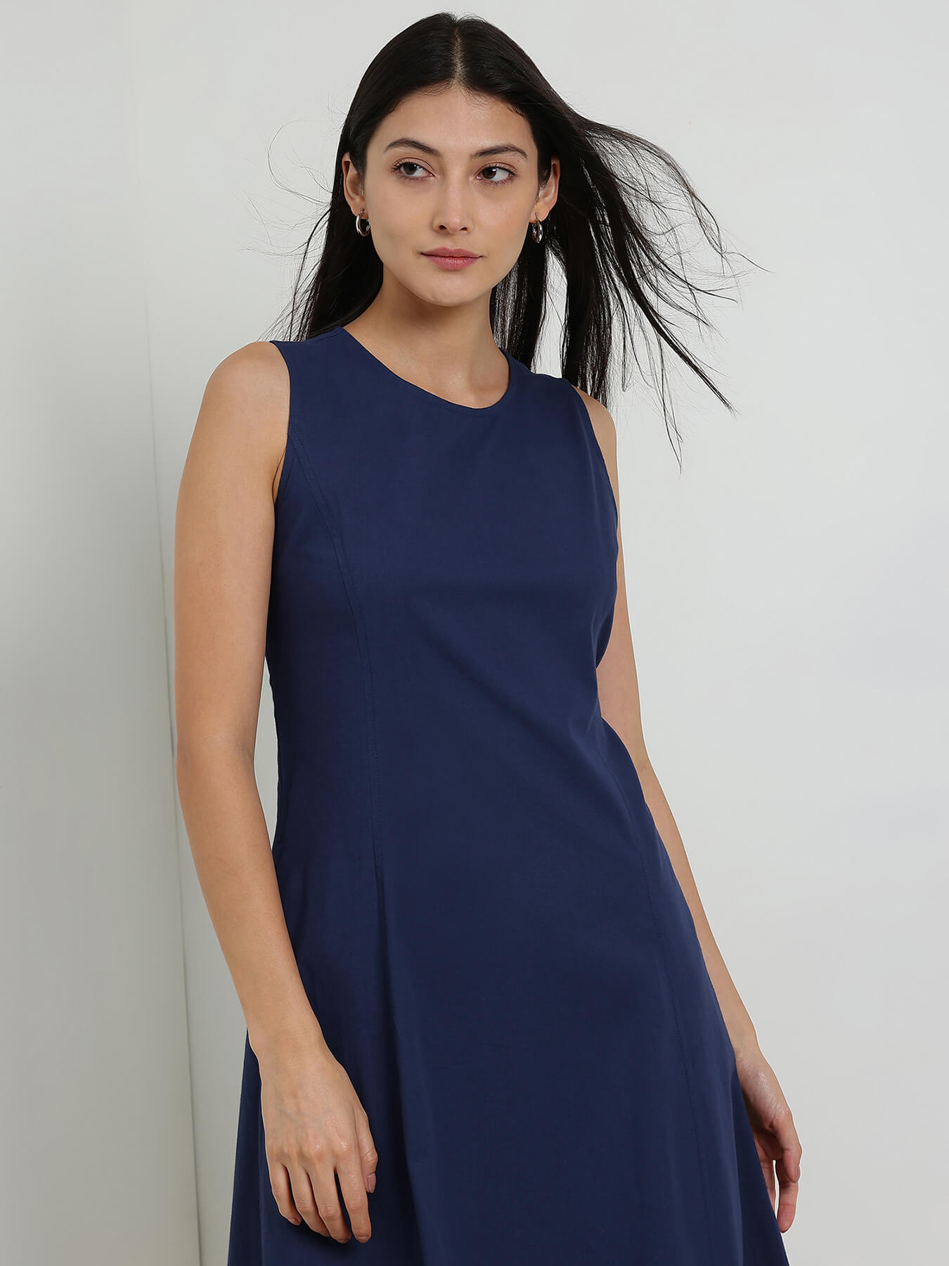 A-Line Maxi Dress - Navy Blue