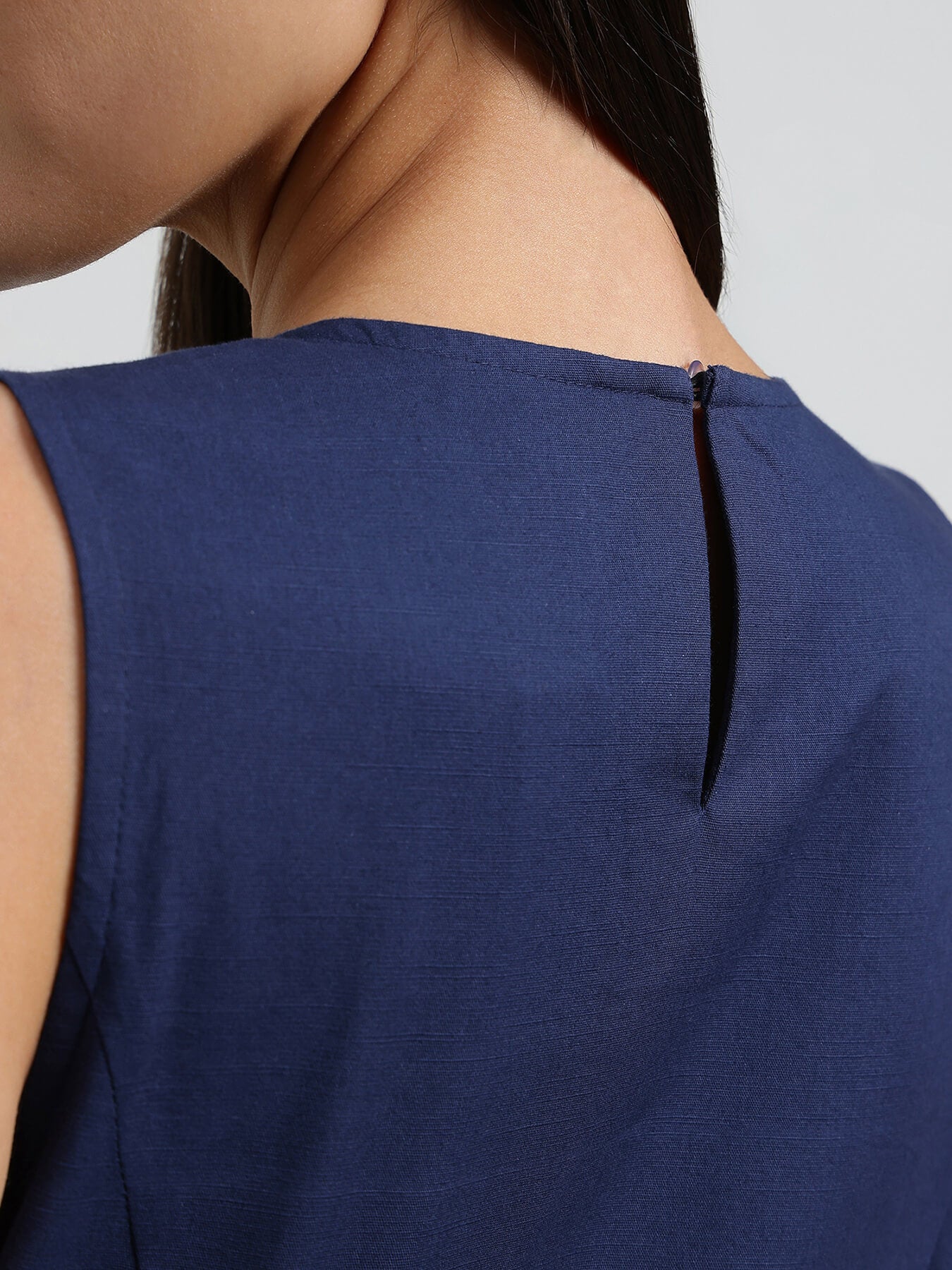 A-Line Maxi Dress - Navy Blue