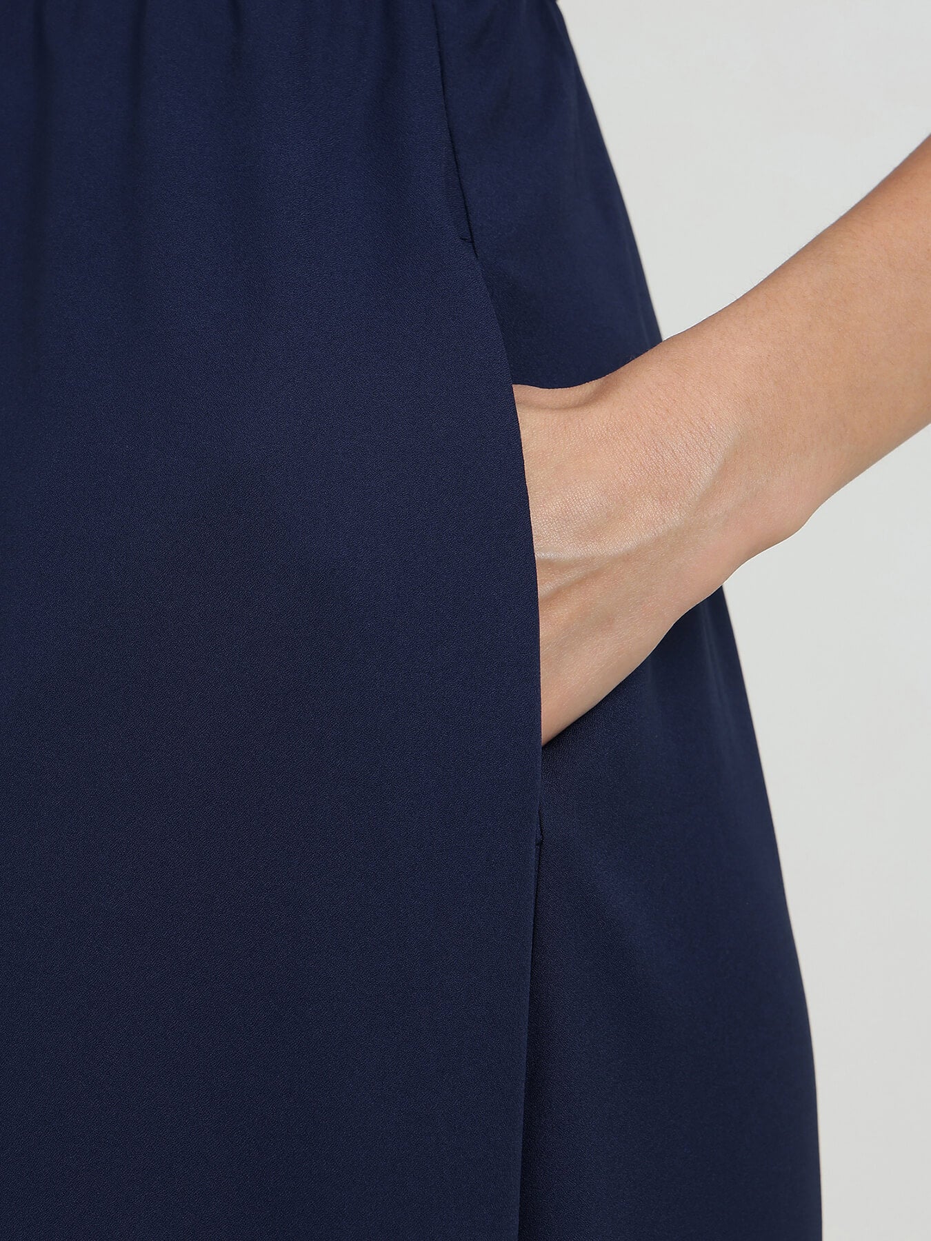 Halter Neck Fit & Flare Dress - Navy Blue