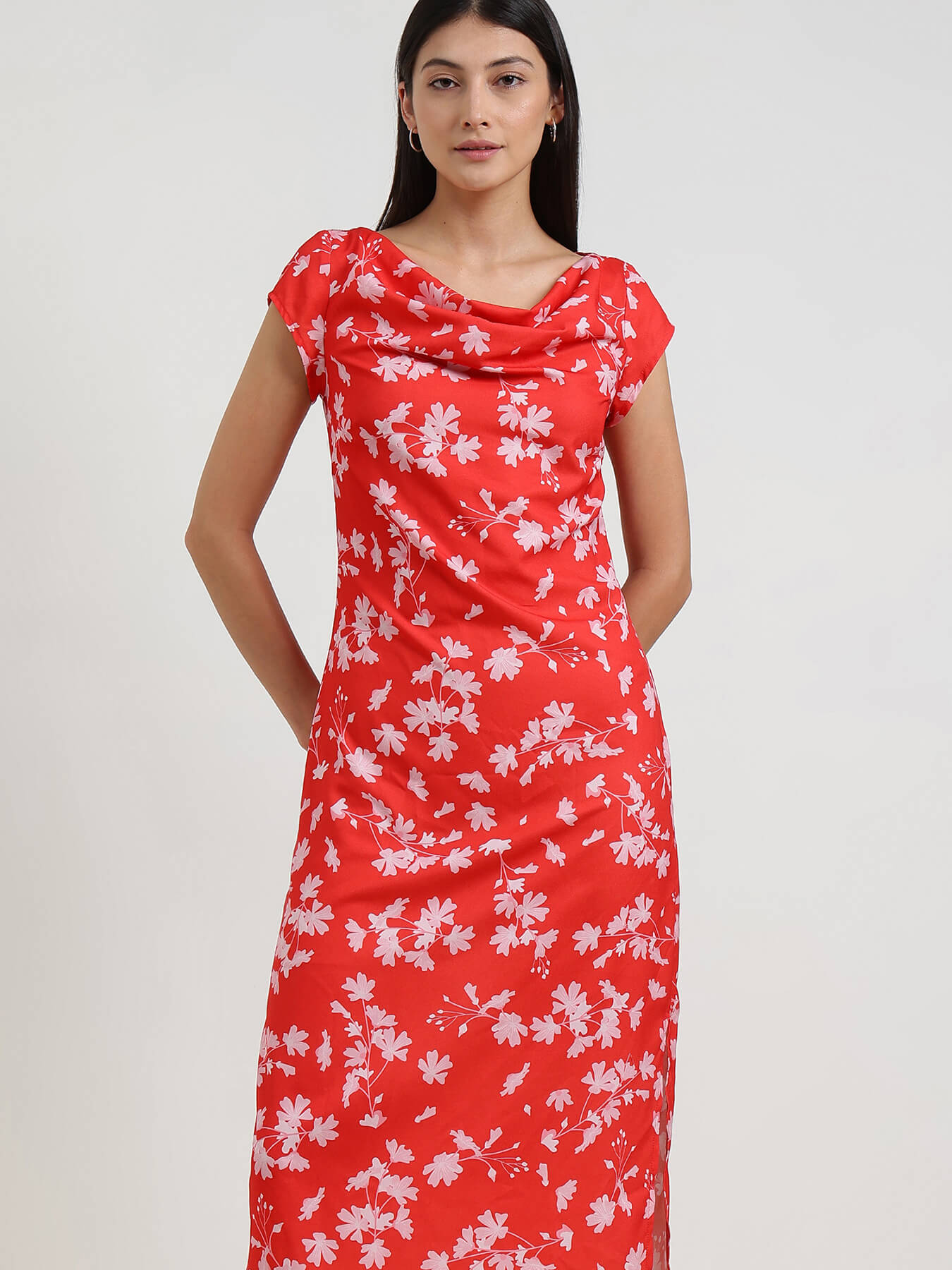 Floral Shift Dress - Red