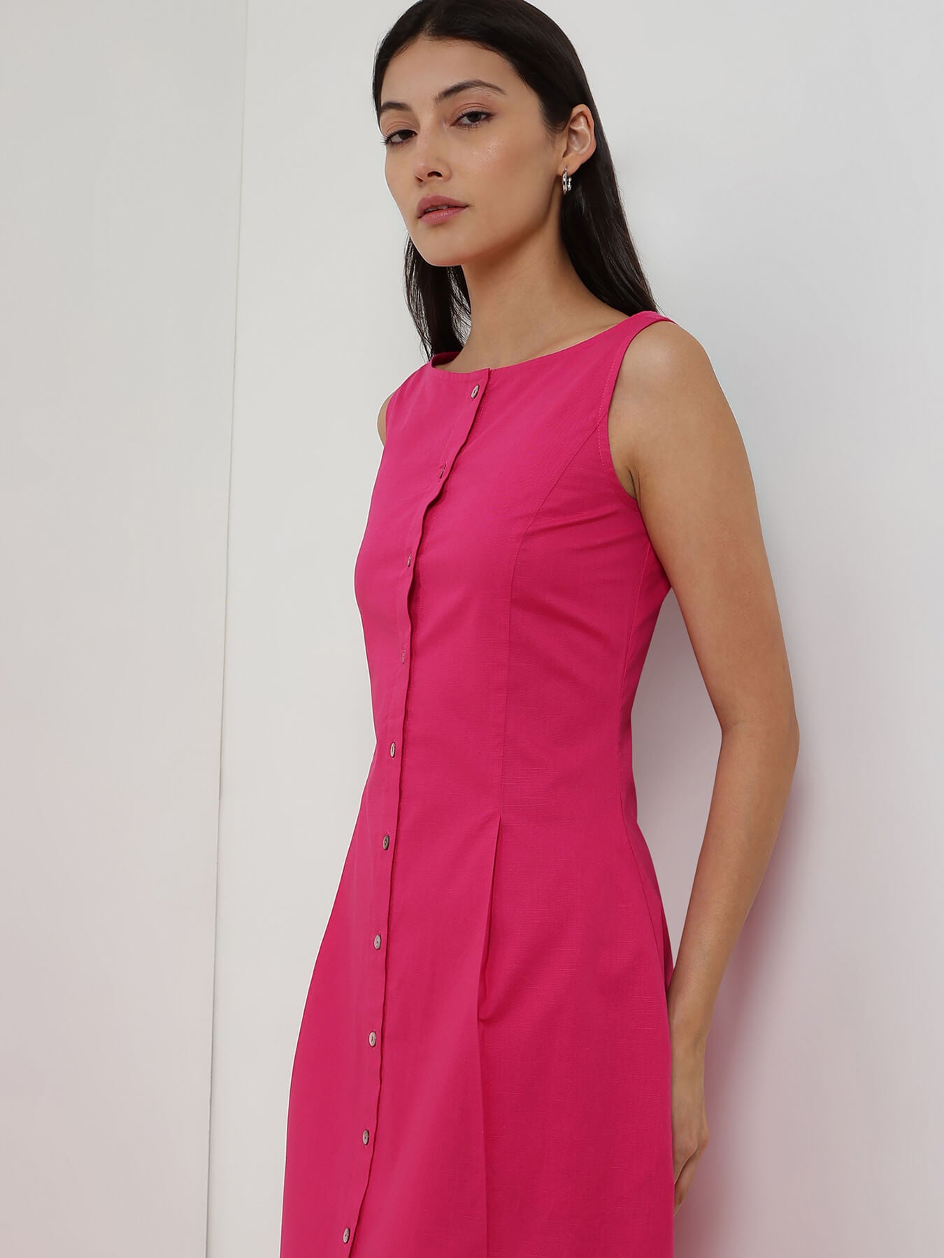 A-Line Maxi Dress - Fuchsia