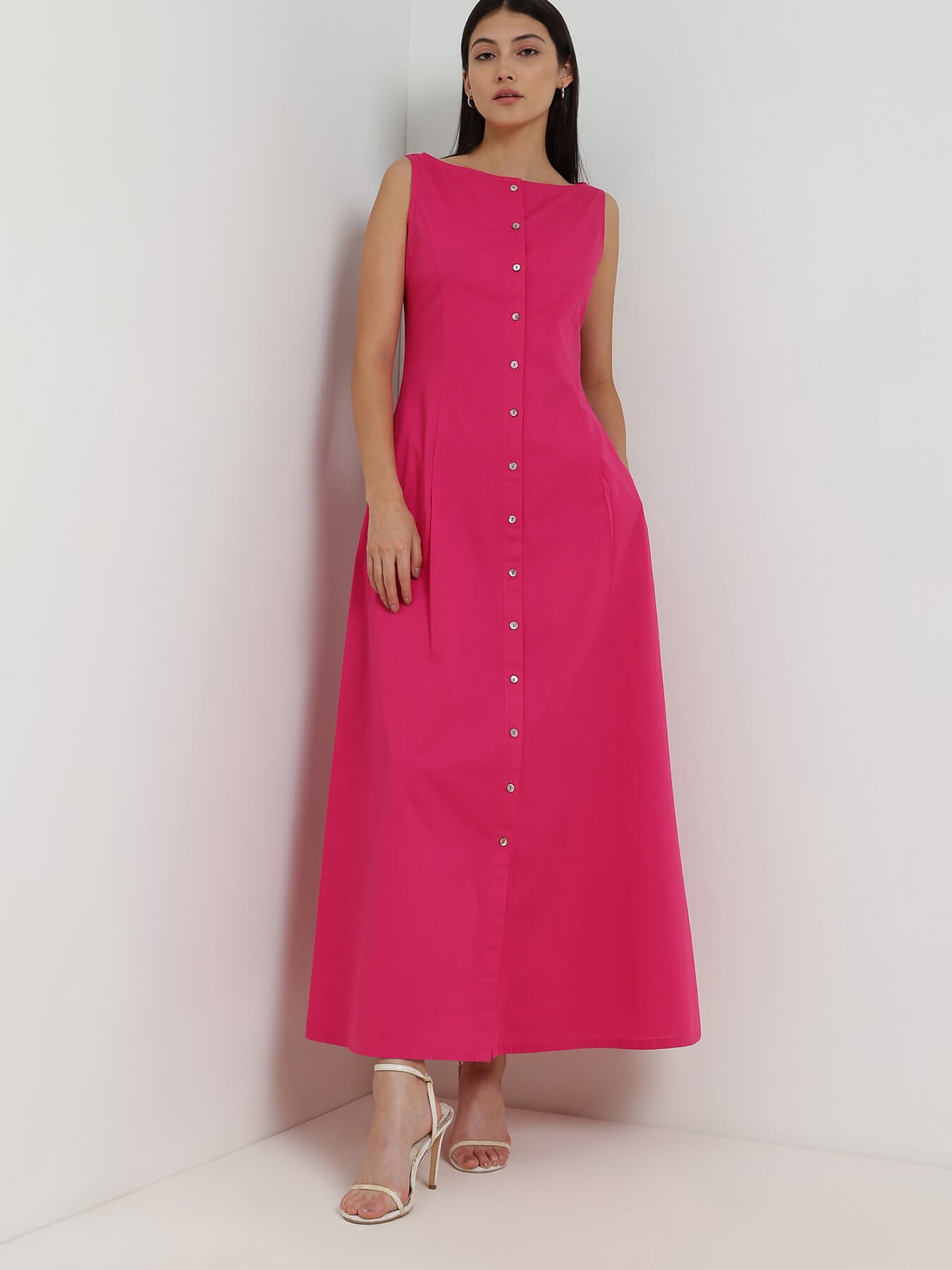 A-Line Maxi Dress - Fuchsia