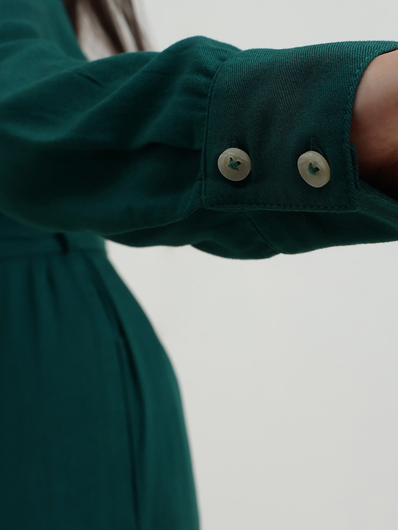 High Low A-Line Dress- Bottle Green