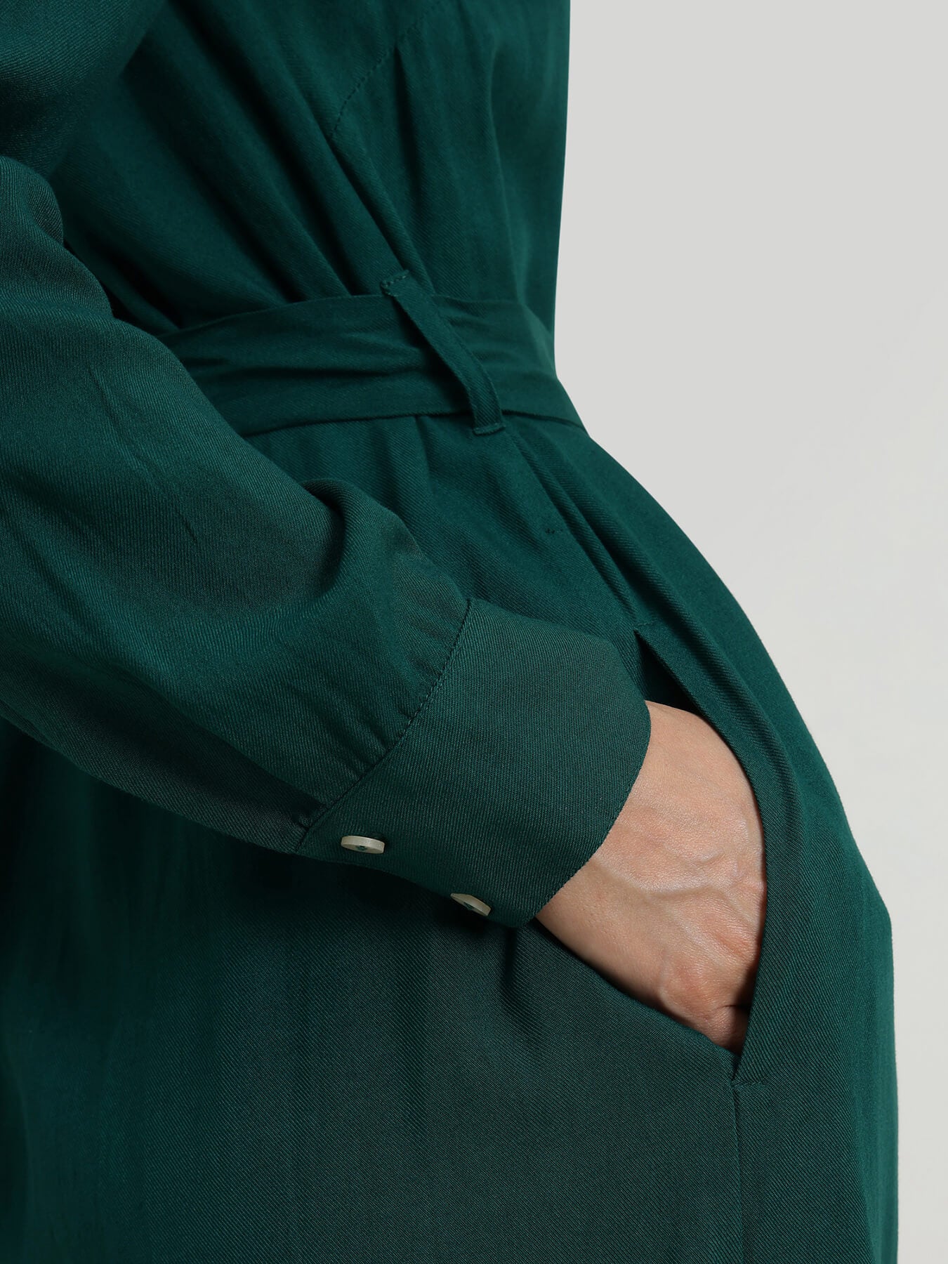 High Low A-Line Dress- Bottle Green