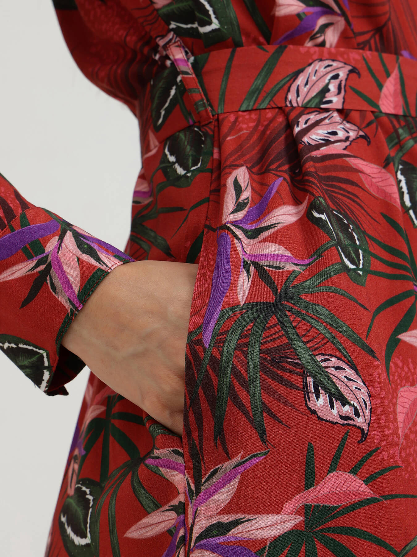 Floral A-Line Dress- Rust