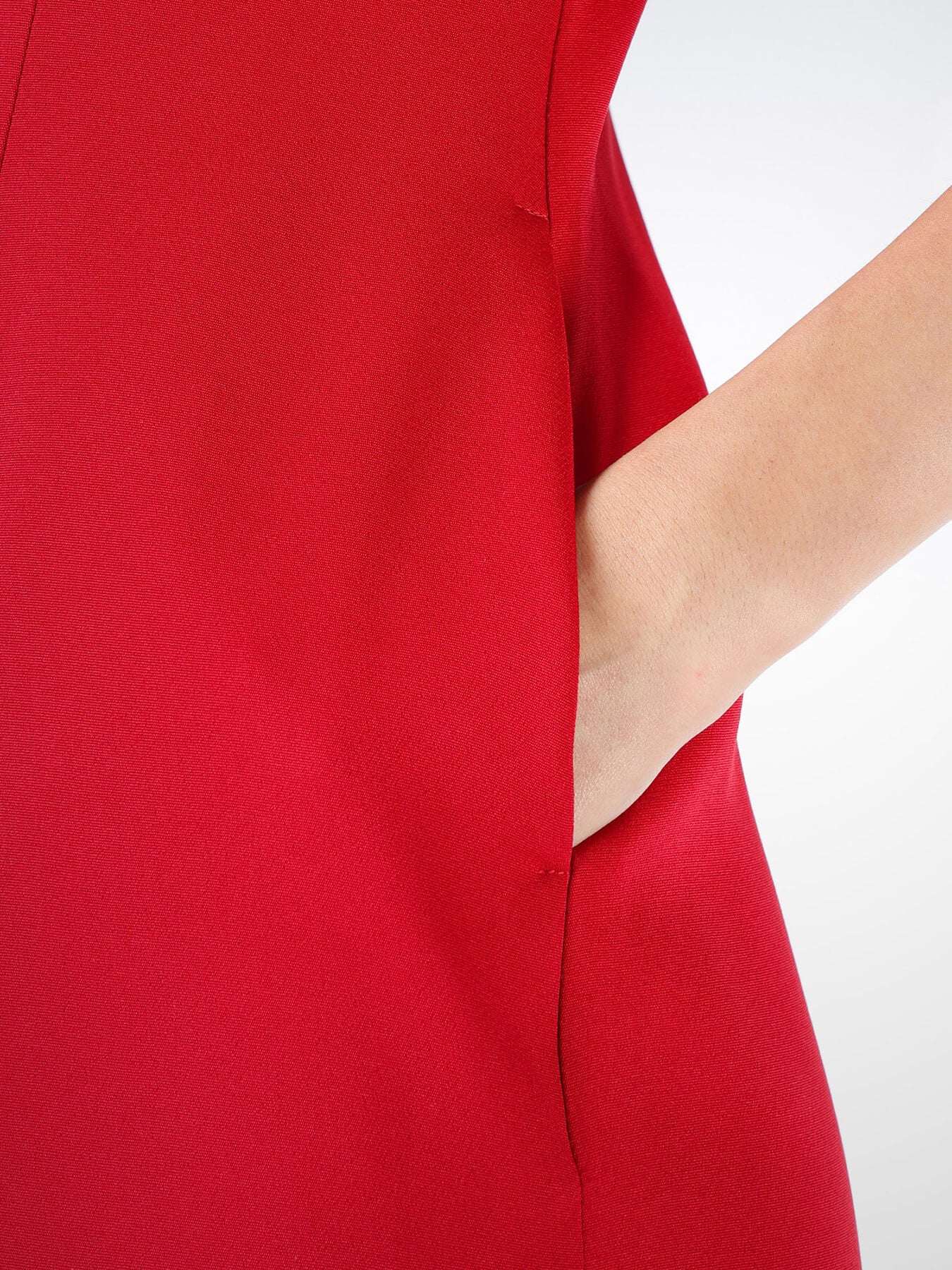 Satin Blazer Dress - Red