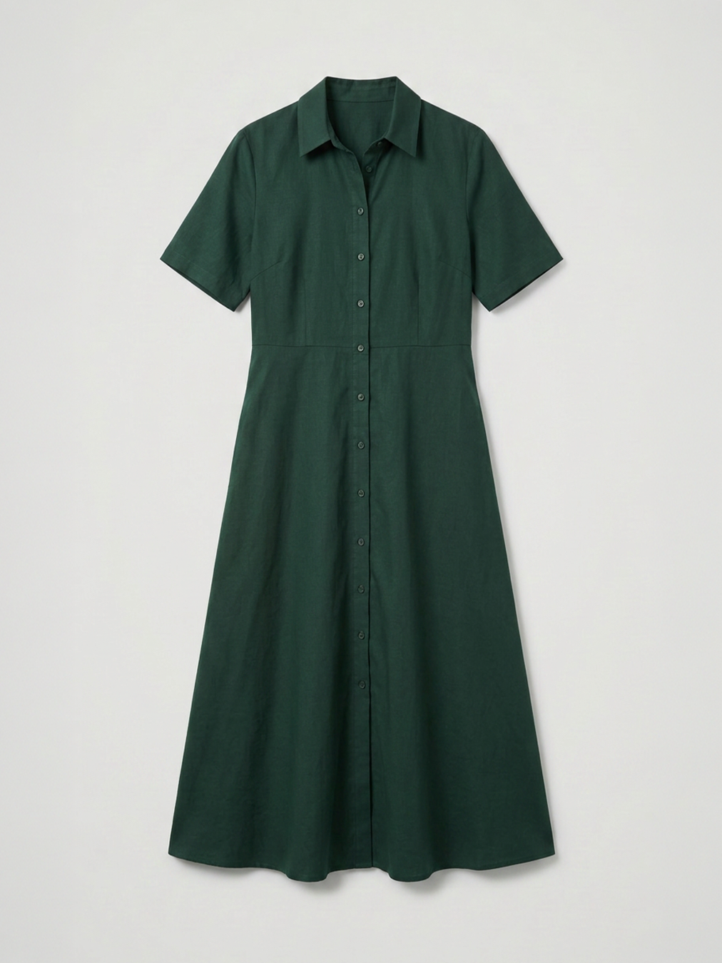 Fit & Flare Midi Dress - Green
