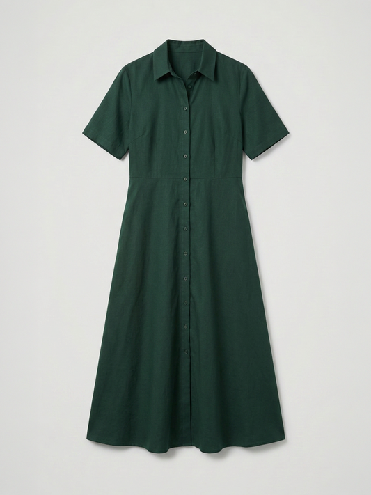 Fit & Flare Midi Dress - Green
