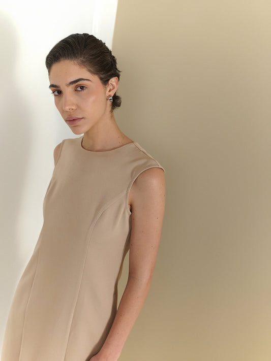 A-Line Dress - Beige