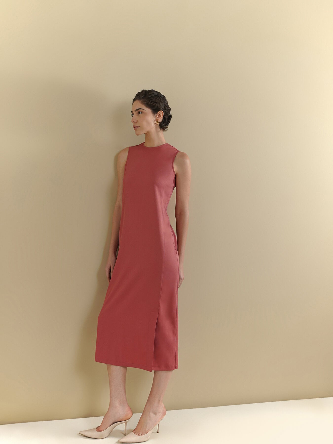 Shift Midi Dress - Pink
