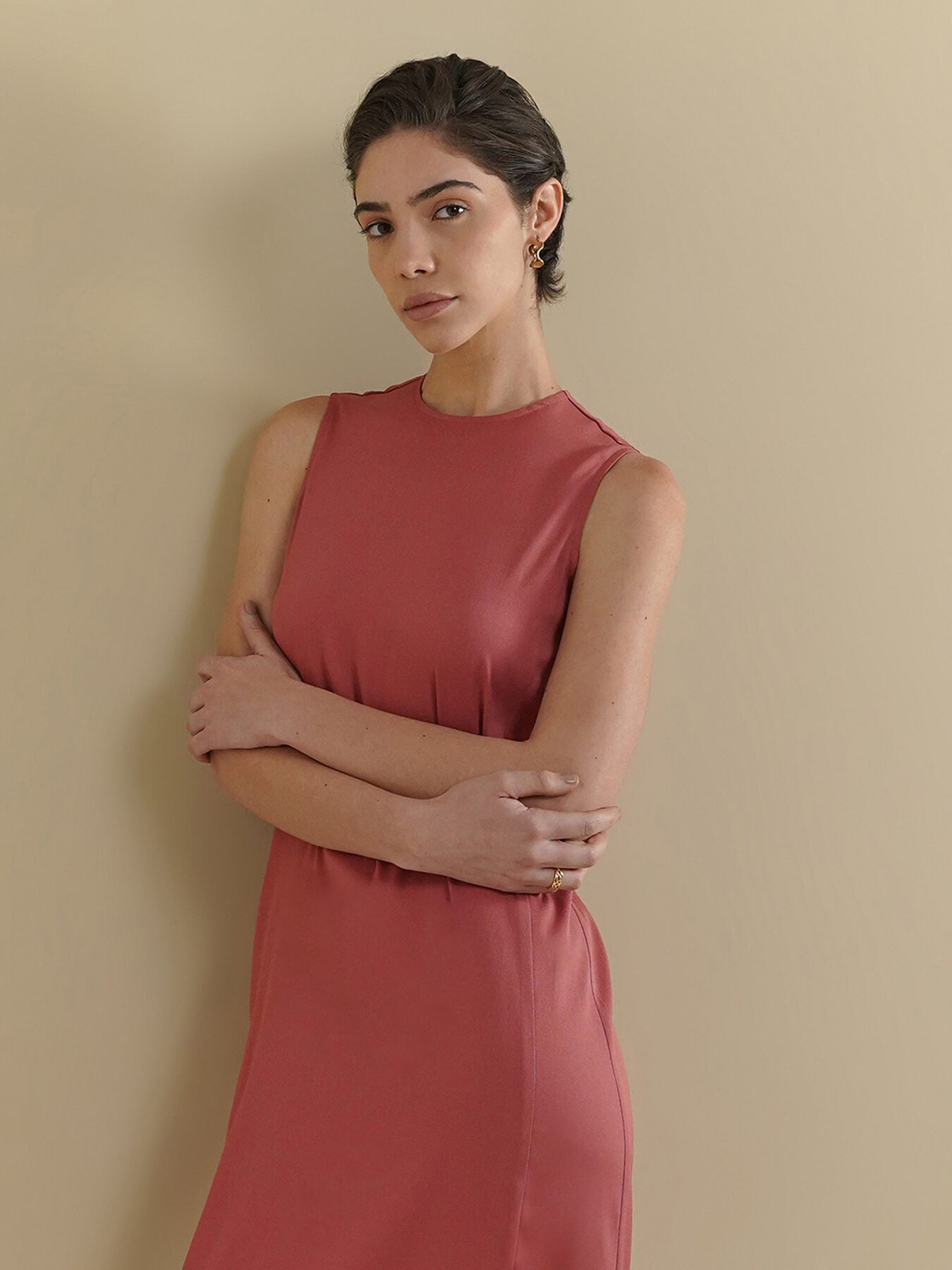 Shift Midi Dress - Pink