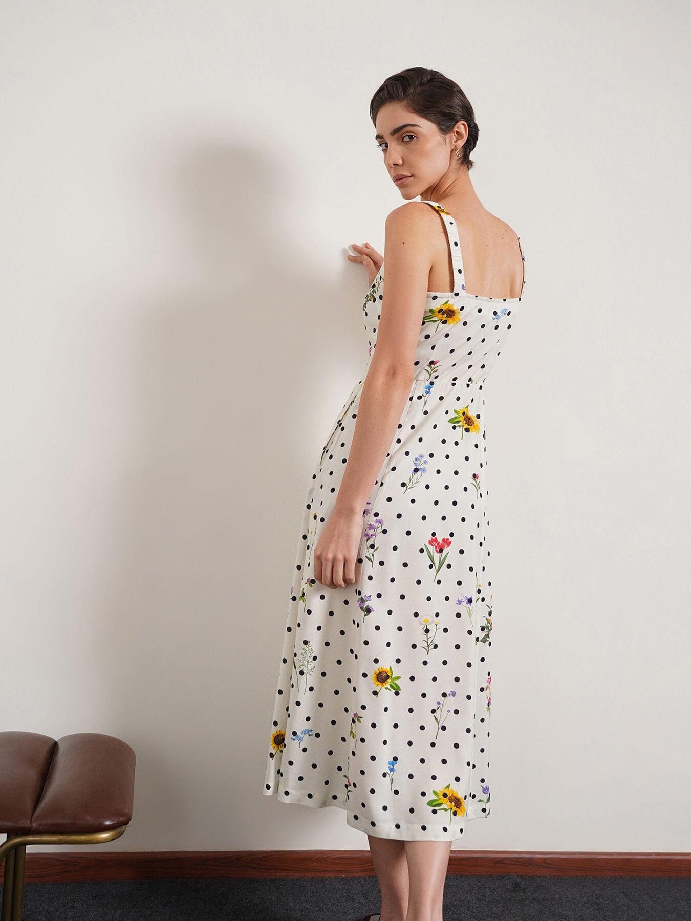 Viscose Fit and Flare Dress - White