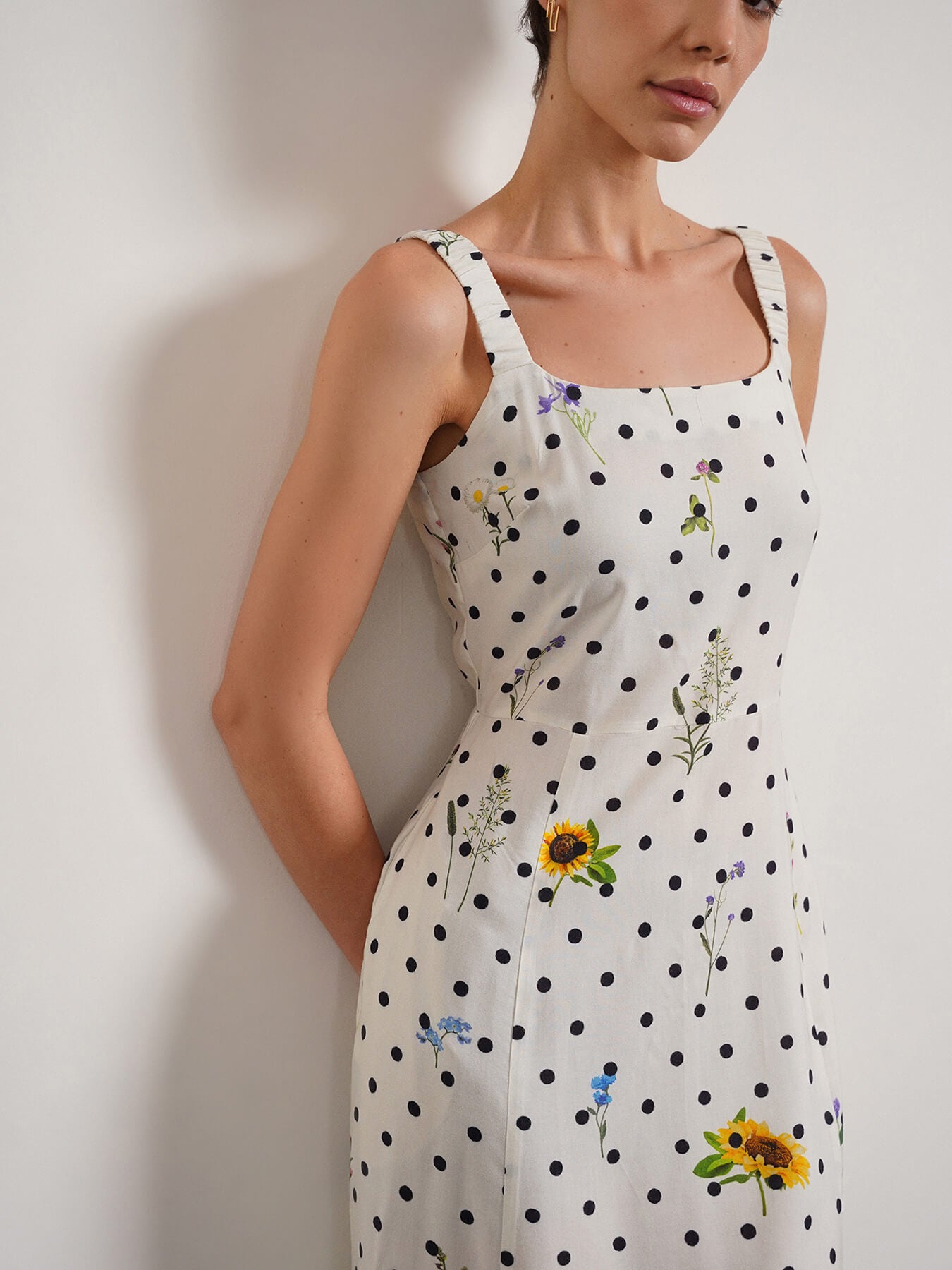 Viscose Fit and Flare Dress - White