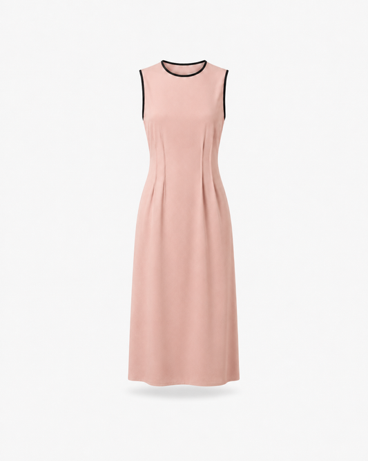 Cotton Fit and Flare Dress - Pink