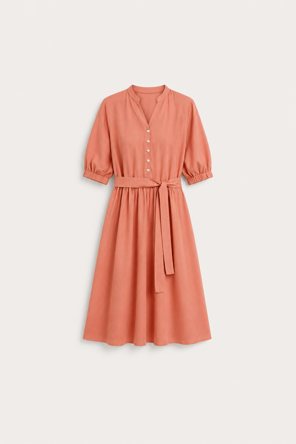 Viscose Fit and Flare Dress - Peach