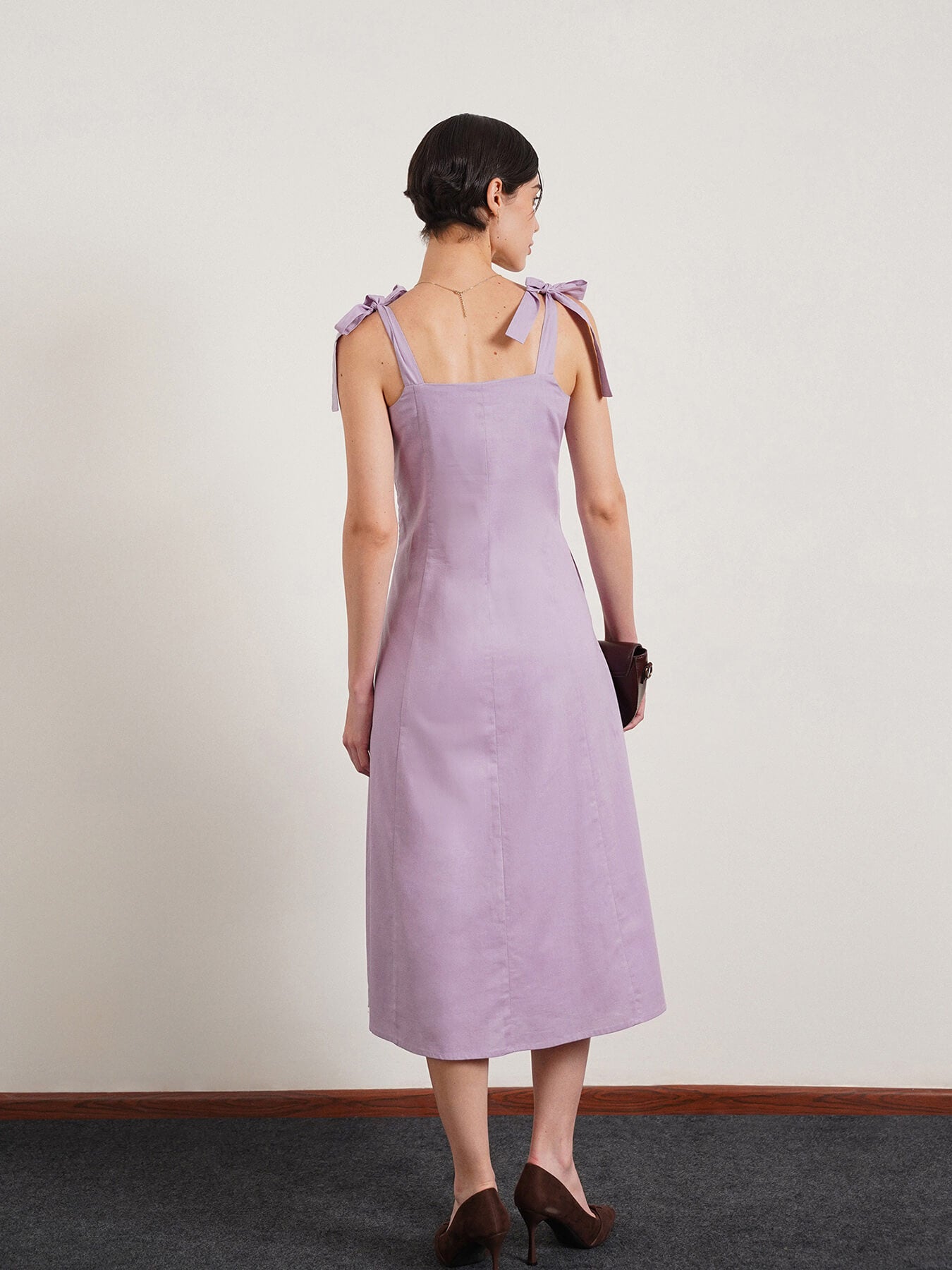 Pure Cotton Fit and Flare Dress - Lavender