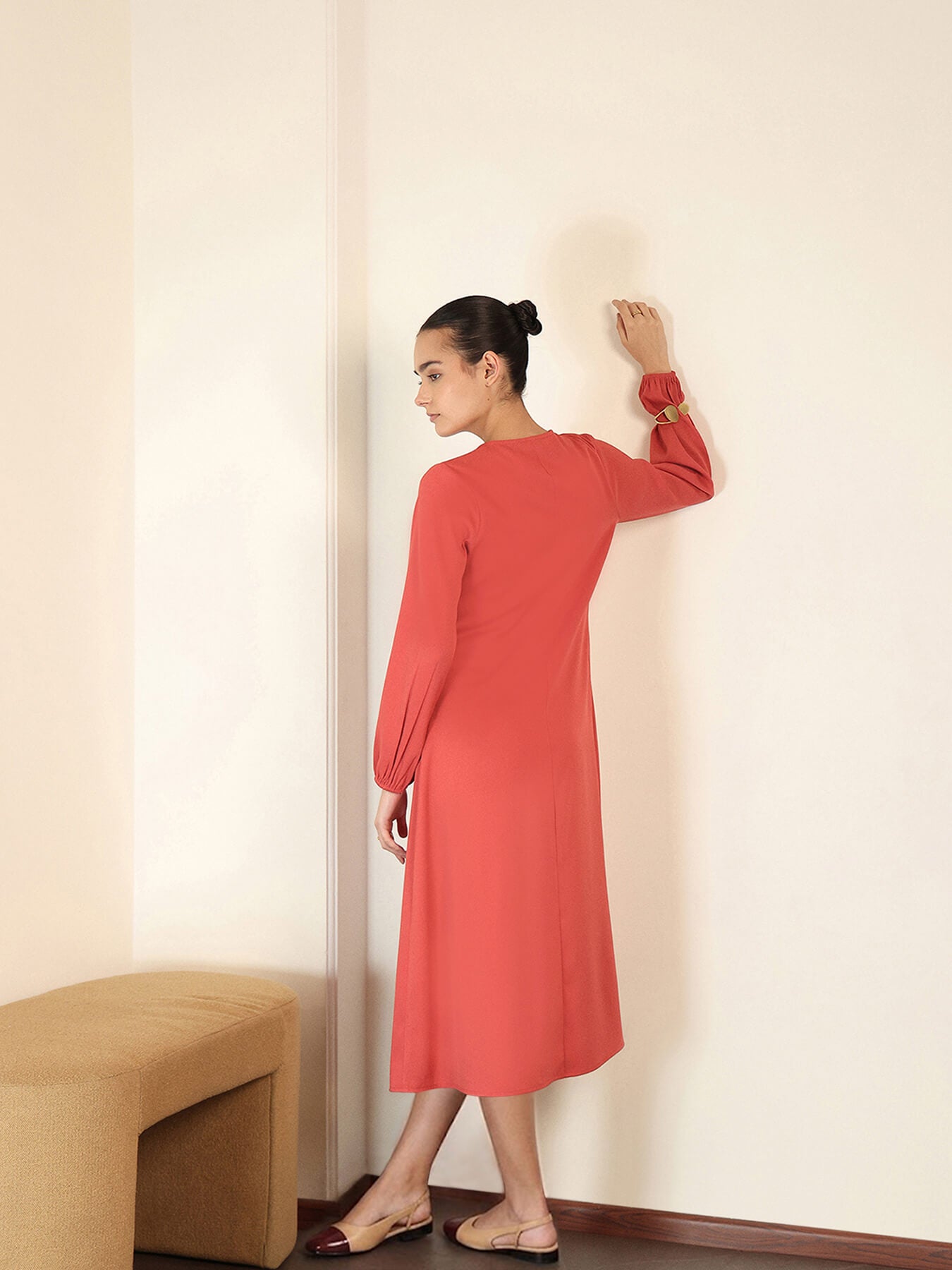 A-Line Dress Midi - Red