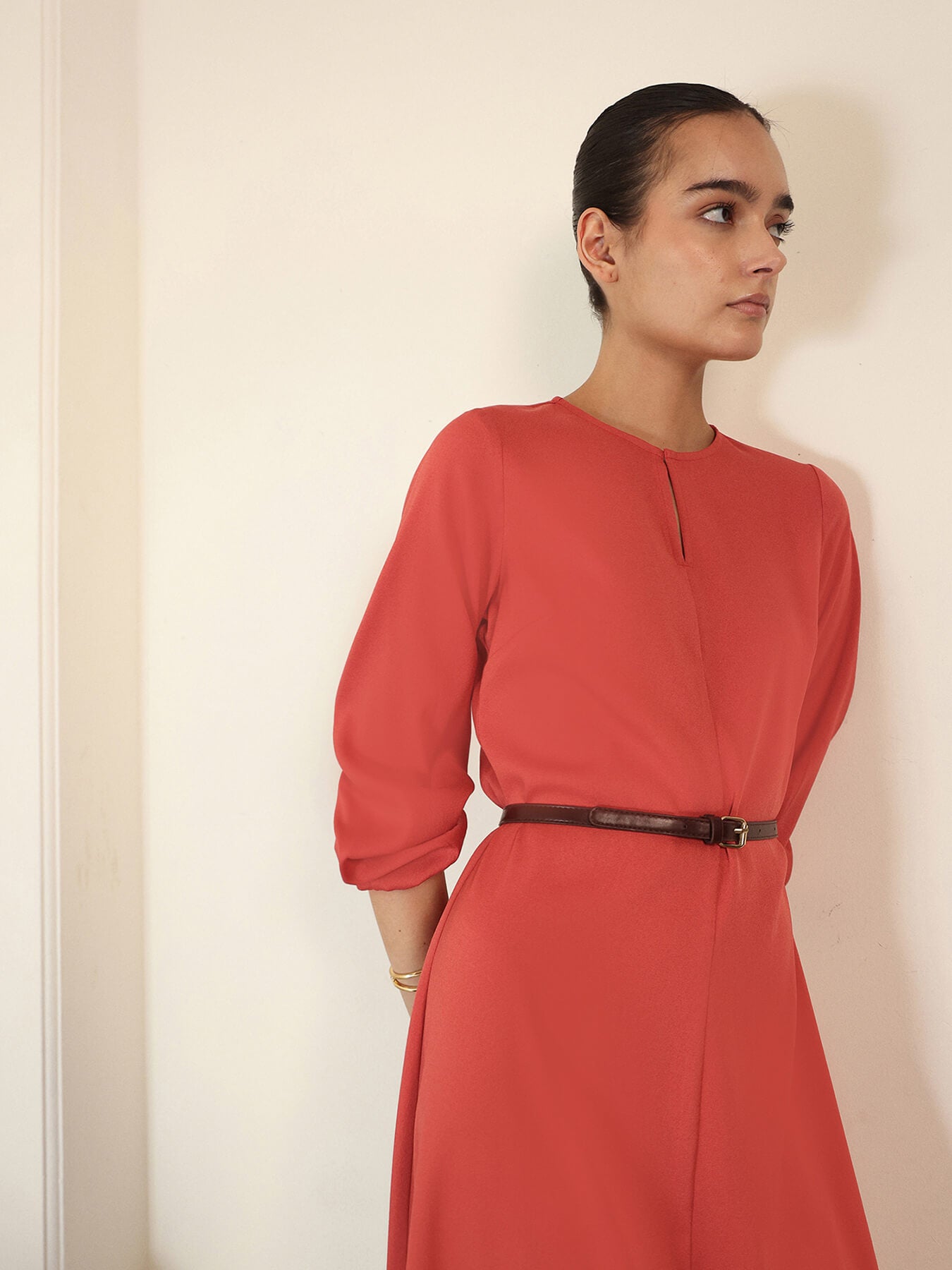 A-Line Dress Midi - Red
