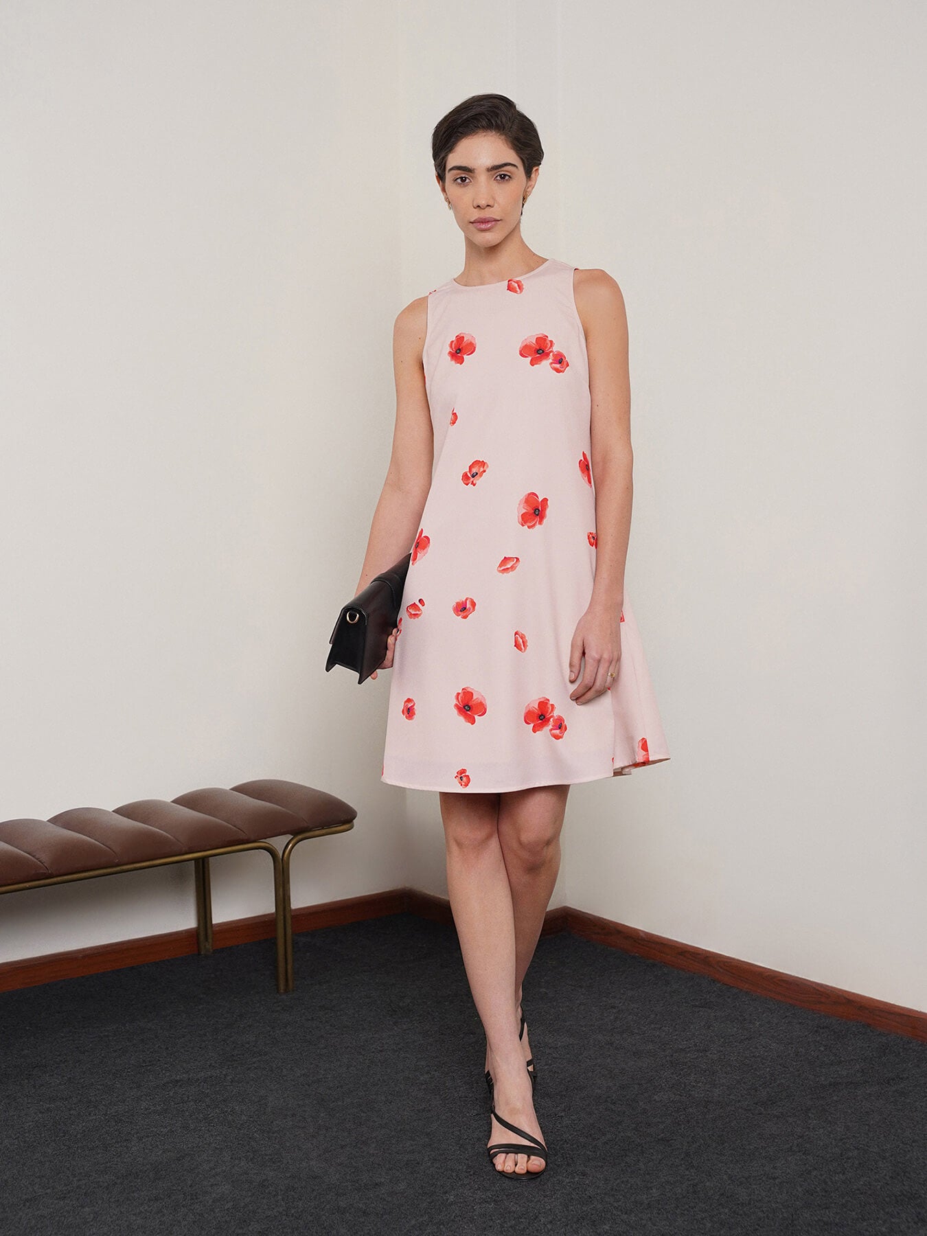 Floral A-Line Dress - Off White