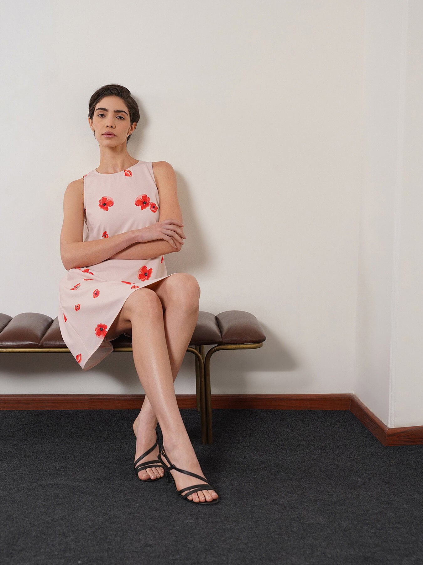 Floral A-Line Dress - Off White