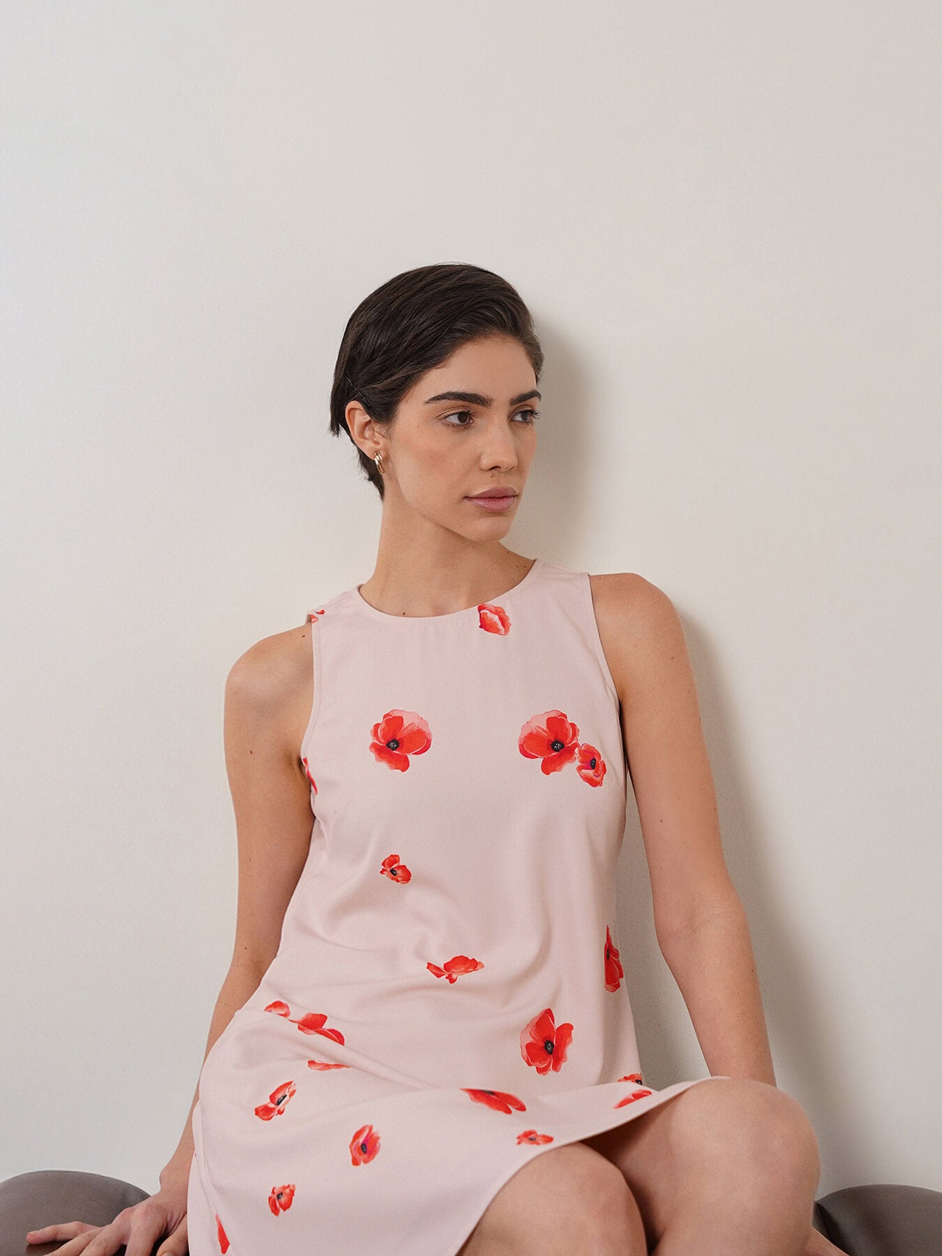 Floral A-Line Dress - Off White