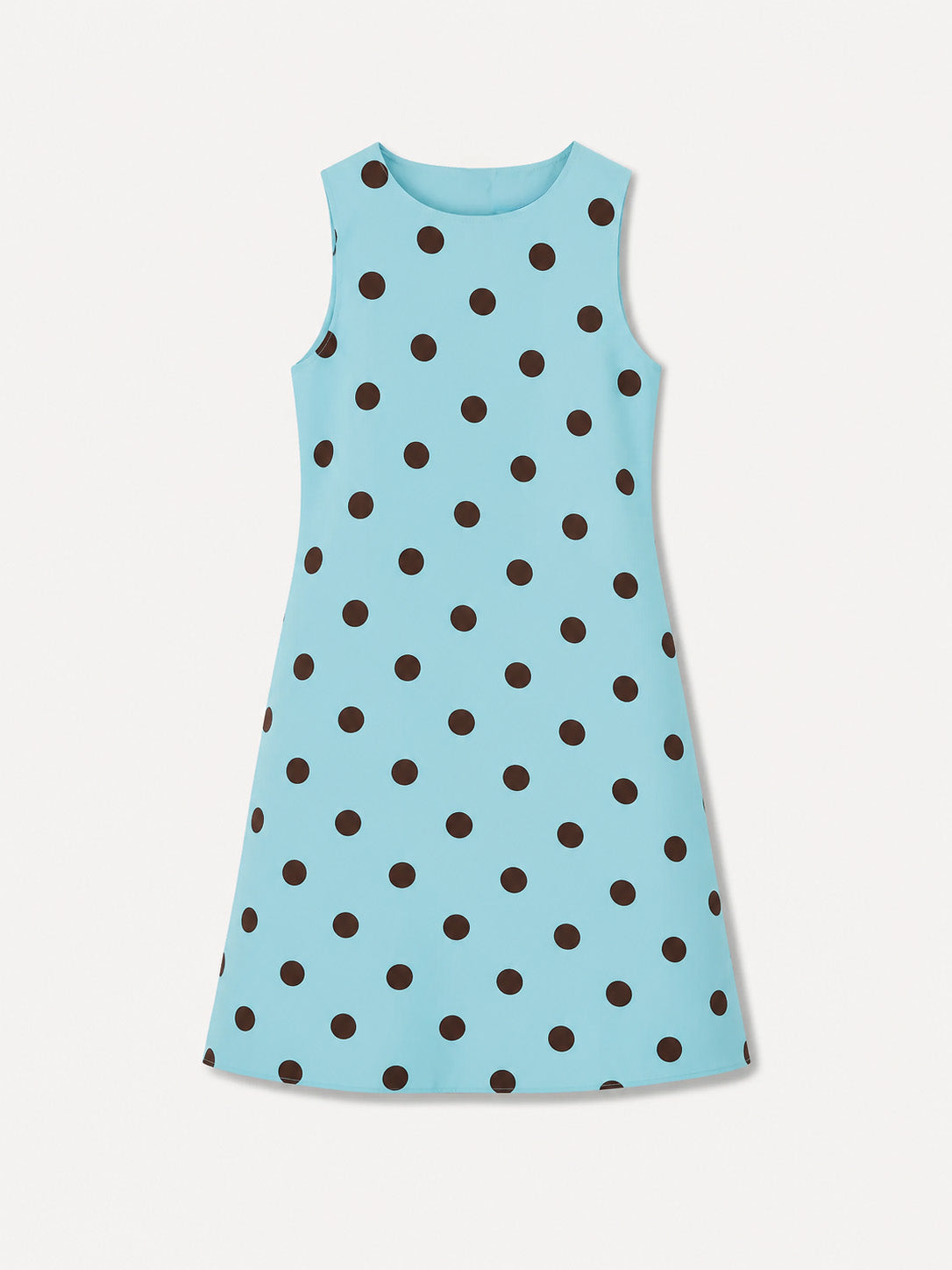 Polka Dot A-Line Dress - Blue