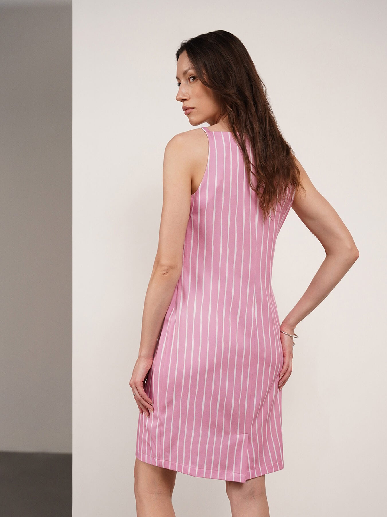 Striped Shift Dress - Pink