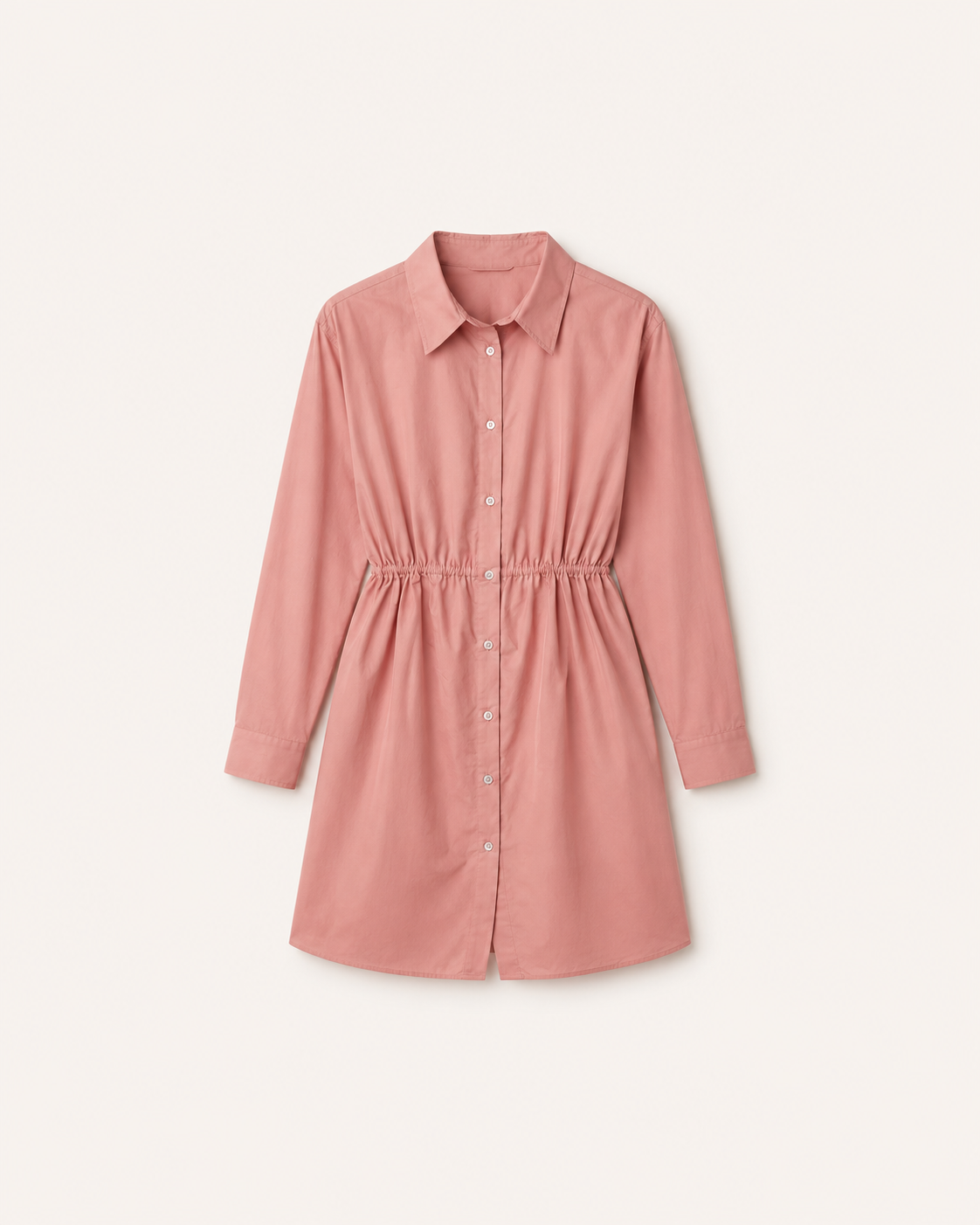 Pure Cotton Shirt Dress - Peach
