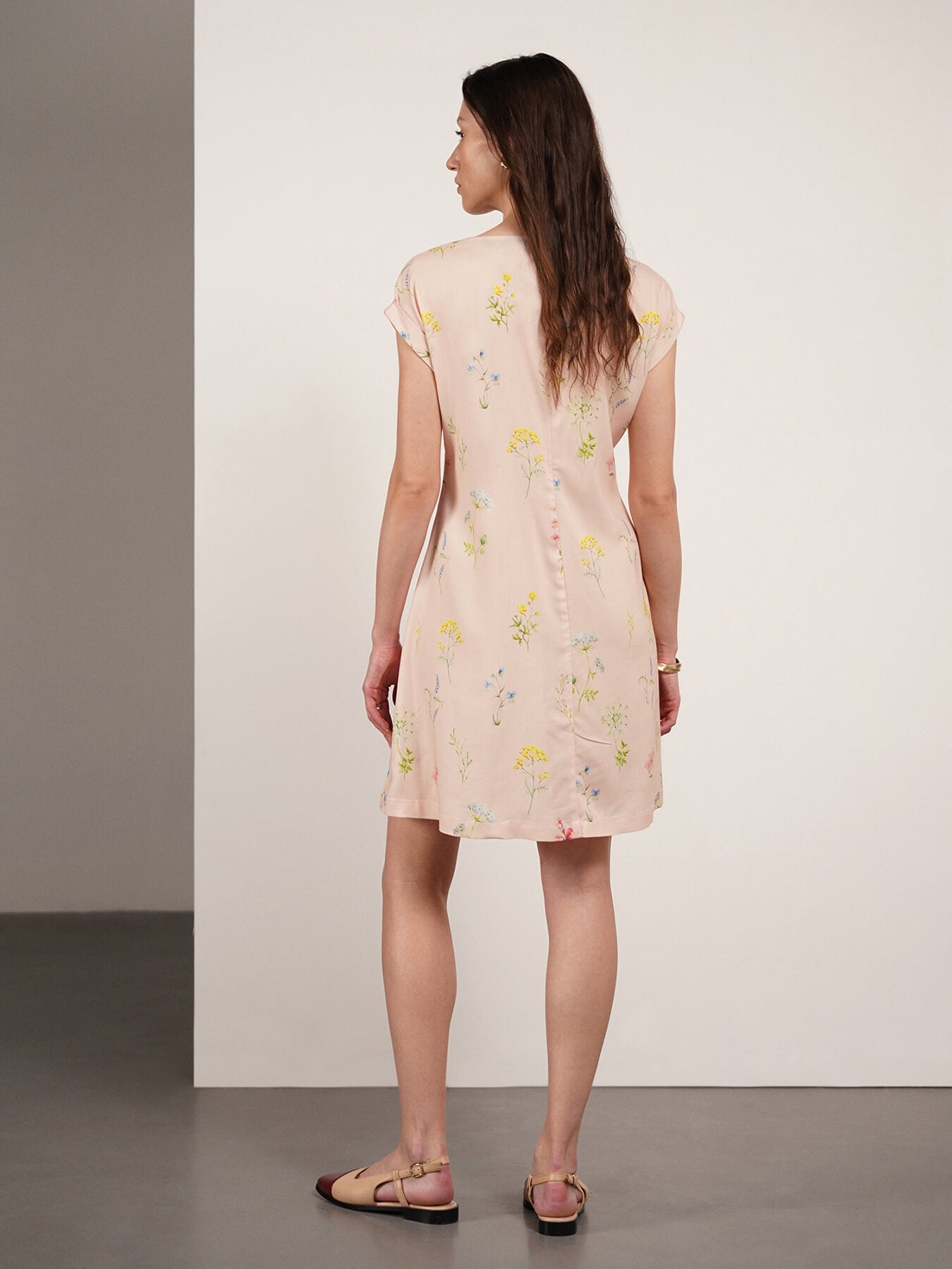 Floral Fit And Flare Dress - Pink