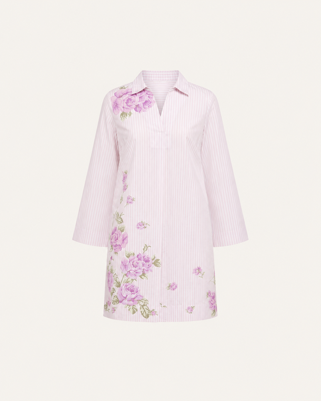 Pure Cotton Floral Dress - Lavender