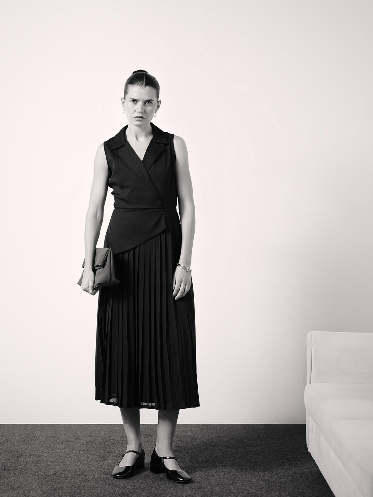 Fit & Flare Midi Dress - Black