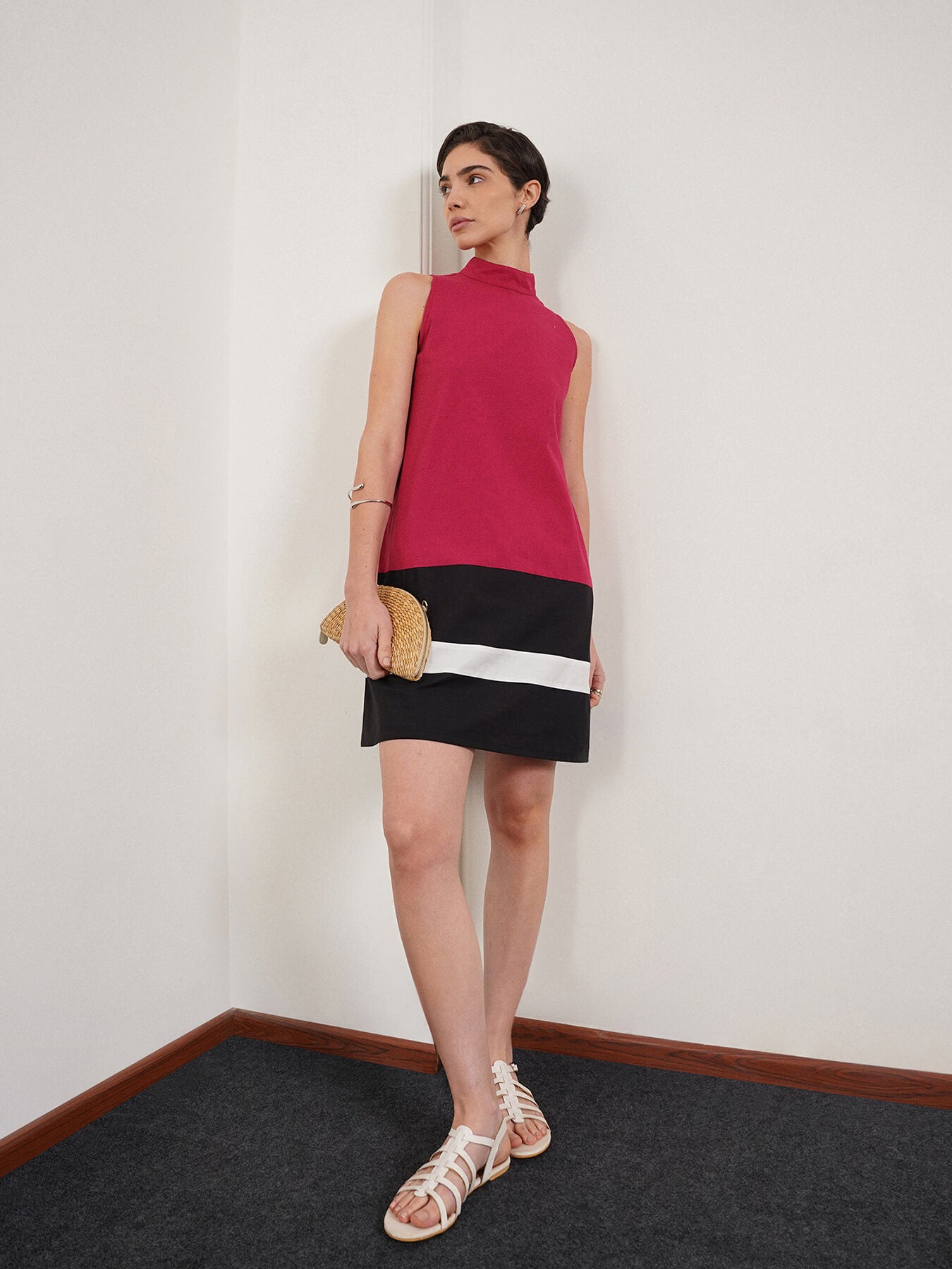 Cotton Shift Dress - Pink