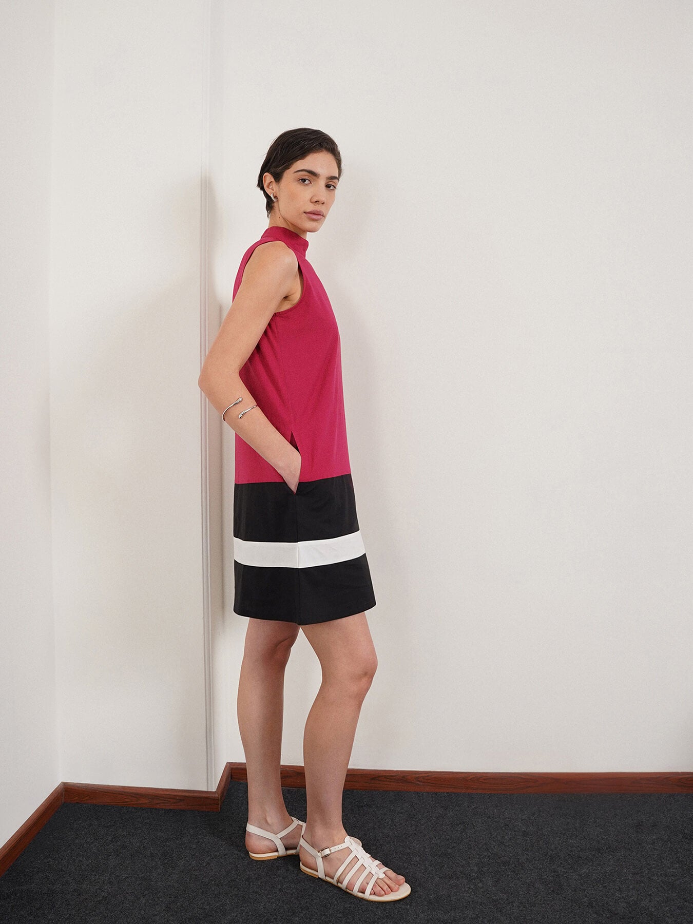 Cotton Shift Dress - Pink