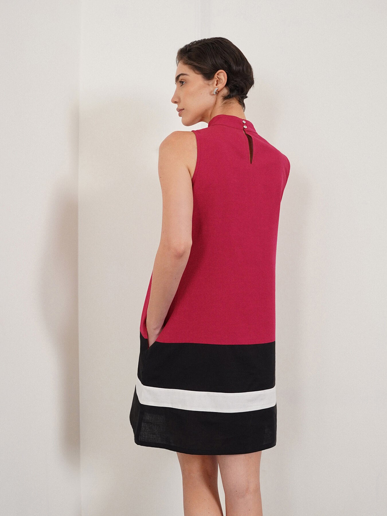 Cotton Shift Dress - Pink