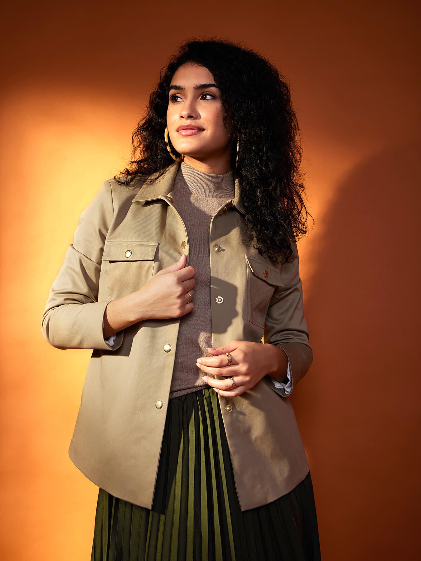 Open Front Jacket - Beige