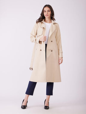 Double Breasted Trench Coat - Beige