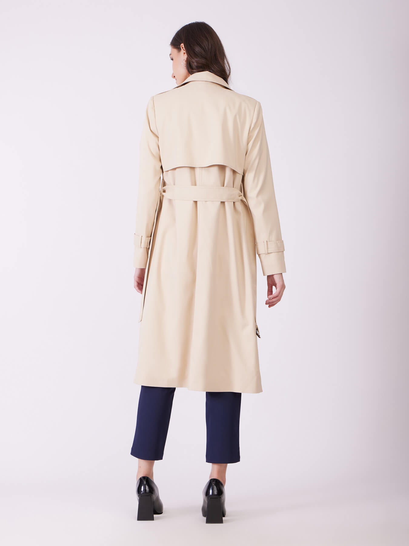 Double Breasted Trench Coat - Beige