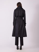 Double Breasted Trench Coat - Black