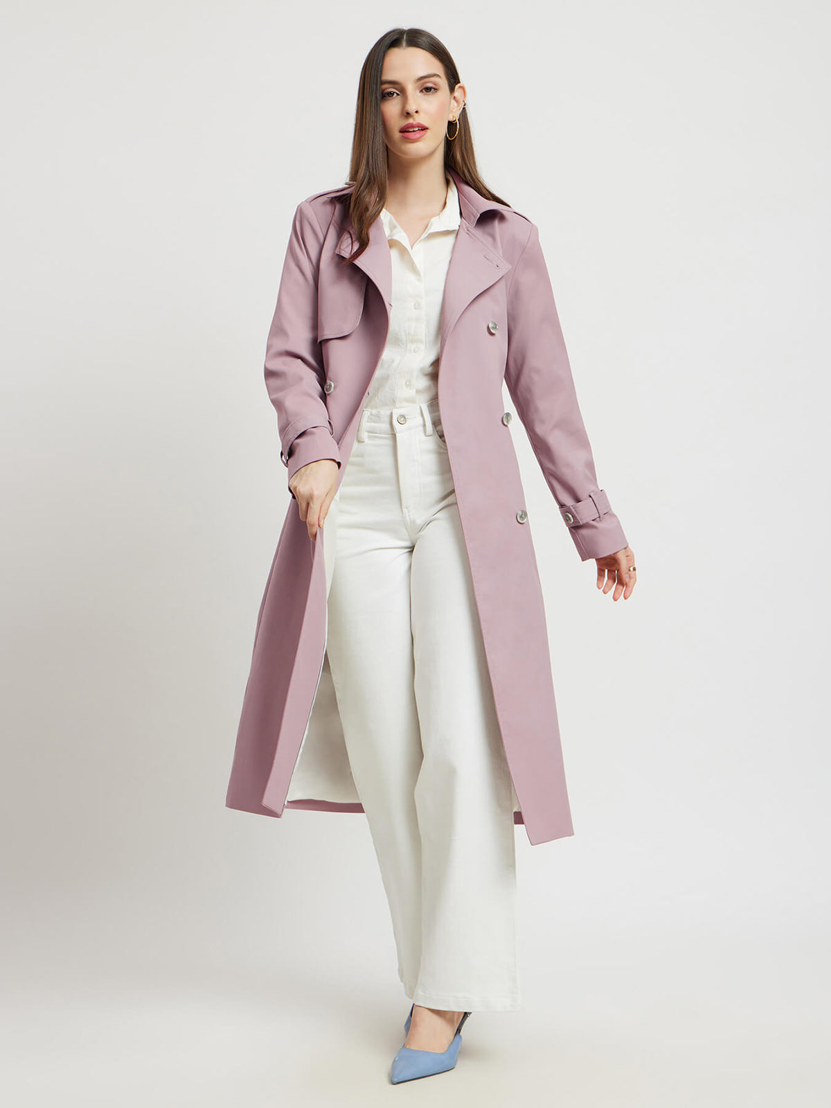 Double Breasted Trench - Lilac