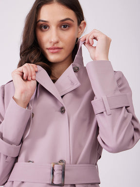 Double Breasted Trench Coat - Lilac