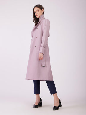 Double Breasted Trench Coat - Lilac